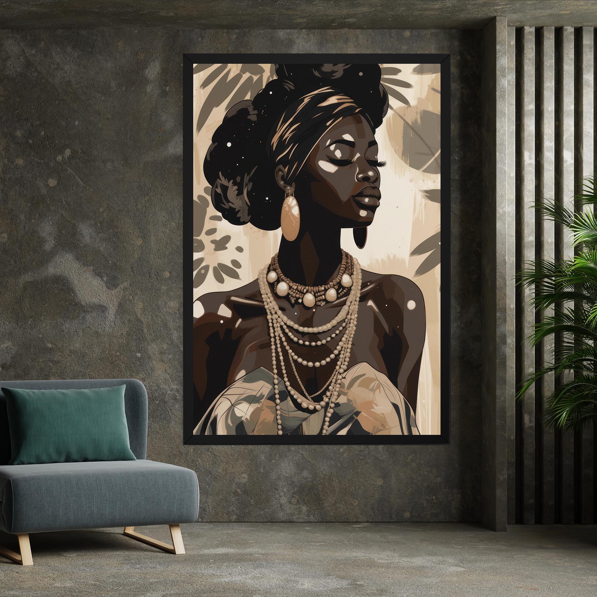 Vászonkép African Woman On Cream mockup 7