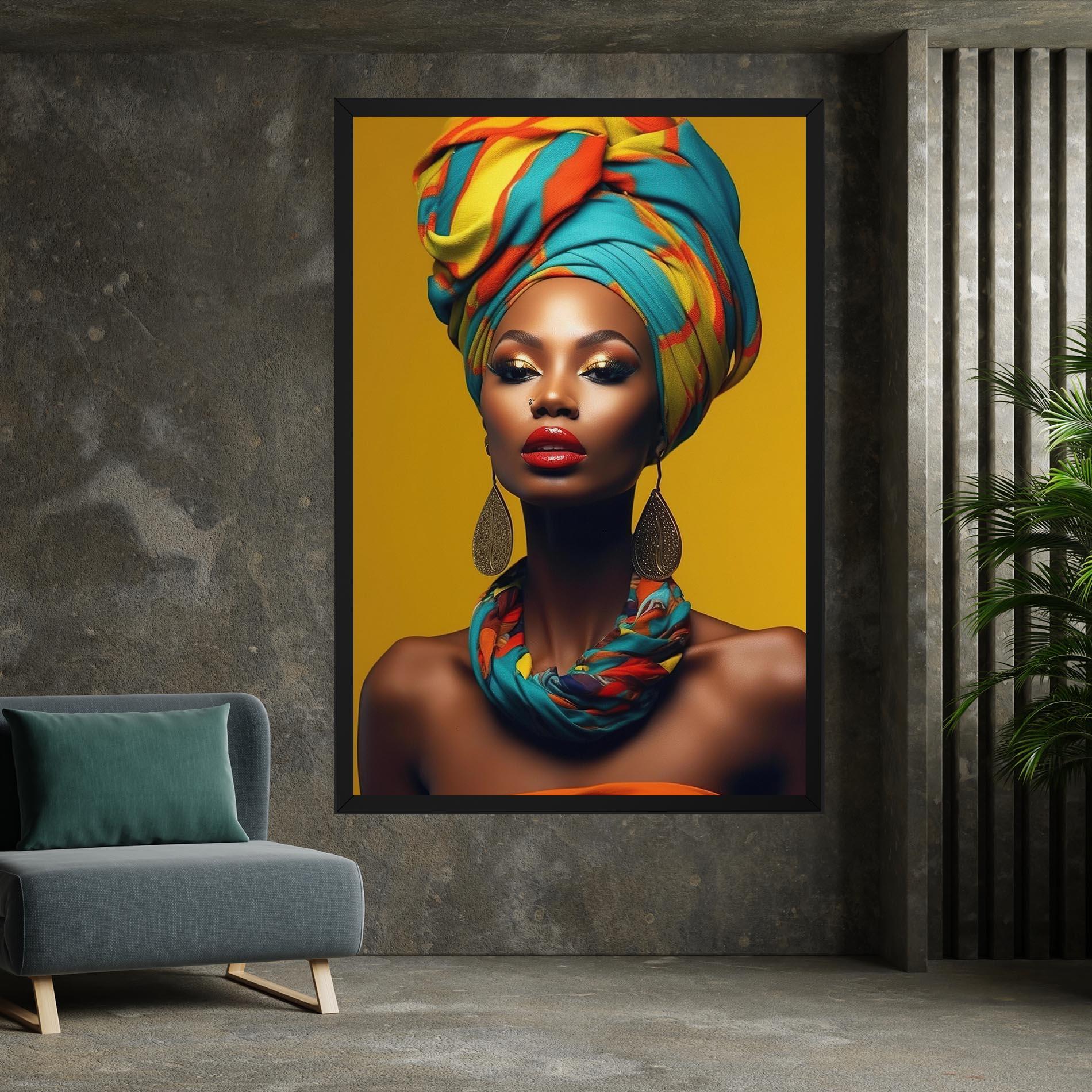 Vászonkép African Yellow Portrait mockup 7