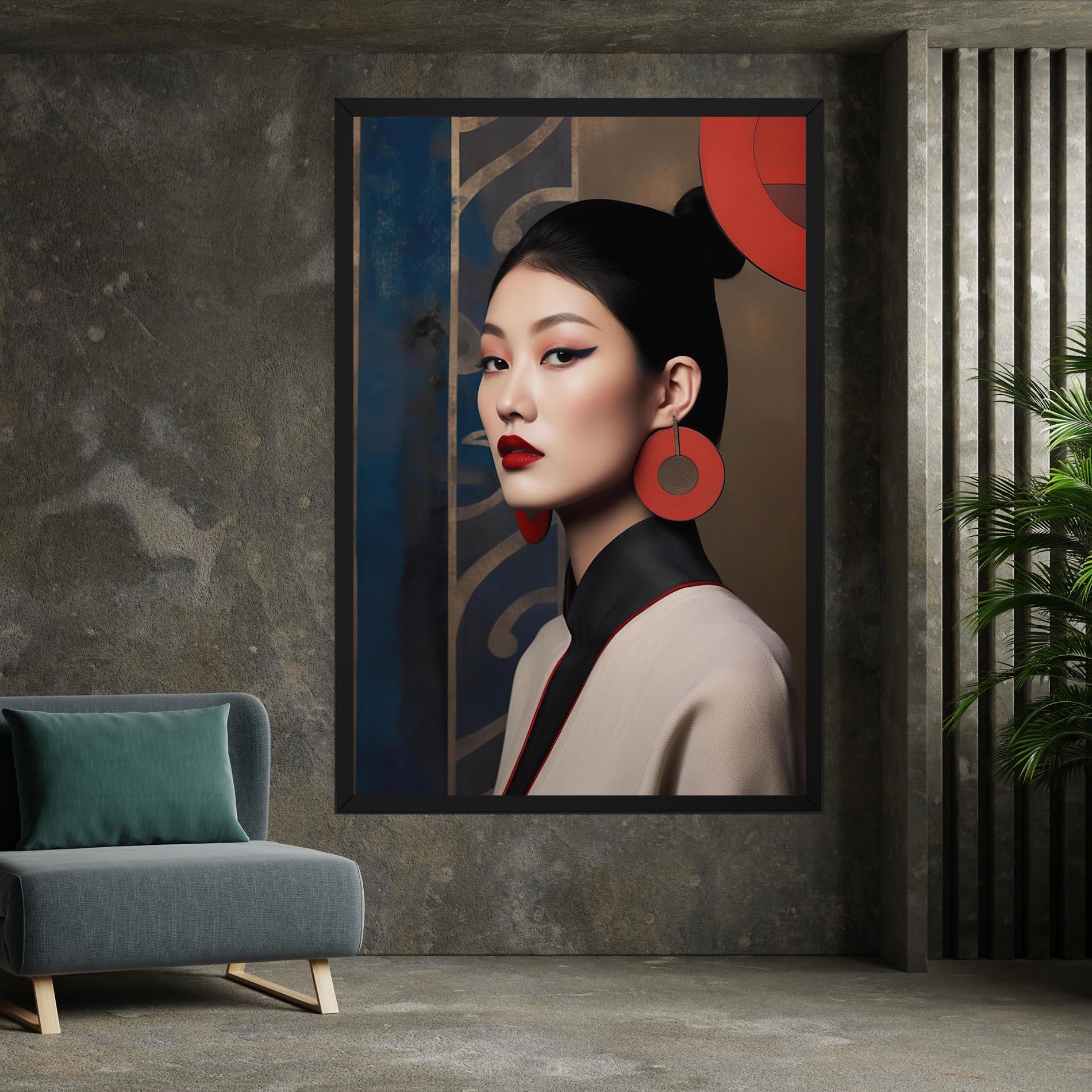 Vászonkép Asian Big Earrings mockup 7