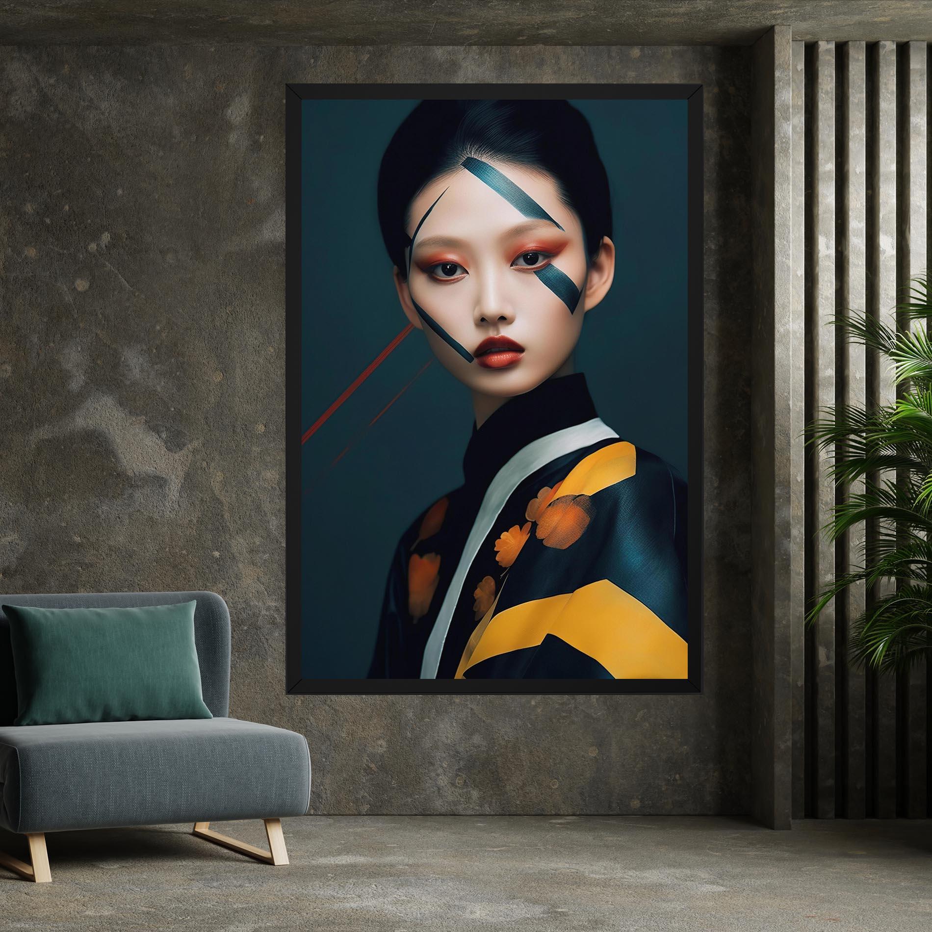 Vászonkép Asian Painted Woman mockup 7