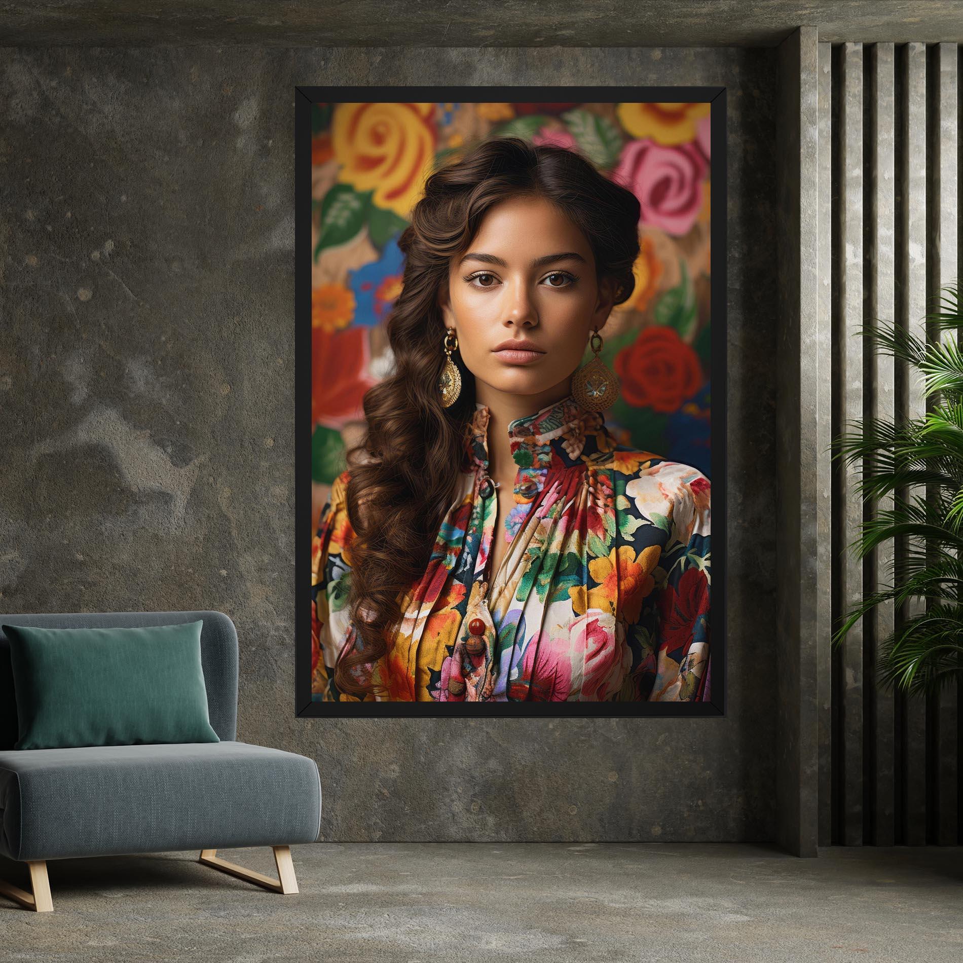 Vászonkép Floral Dress Long Hair mockup 7