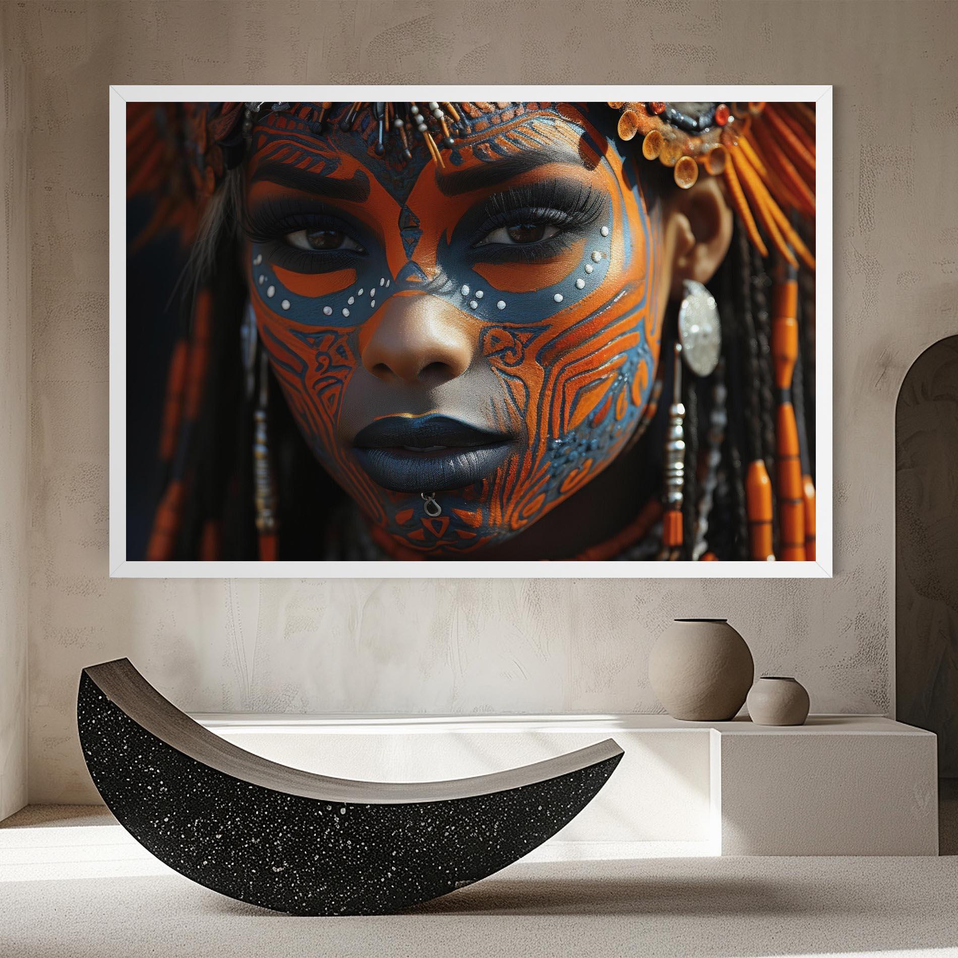 Vászonkép Orange Tribal Paint mockup 8