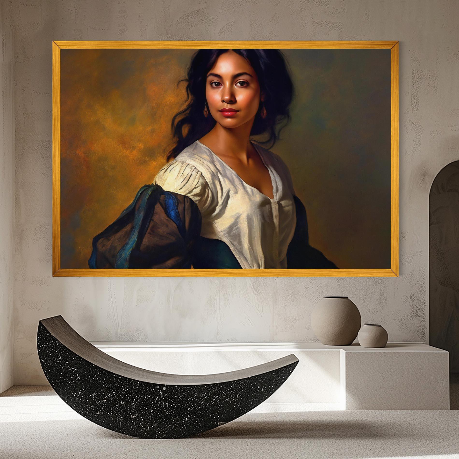 Vászonkép Beautiful Brunette Art mockup 8