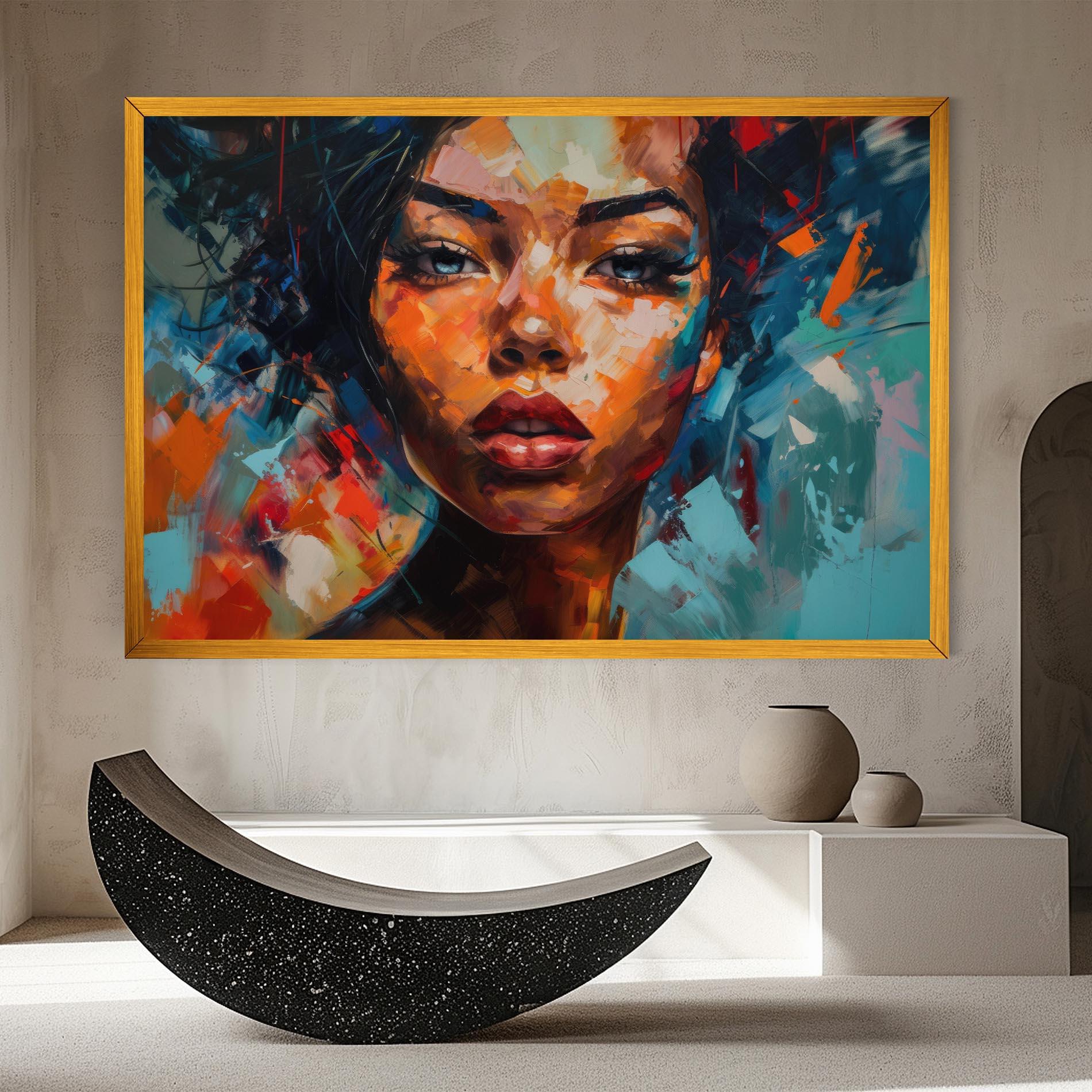 Vászonkép Intense Fiery Portrait mockup 8