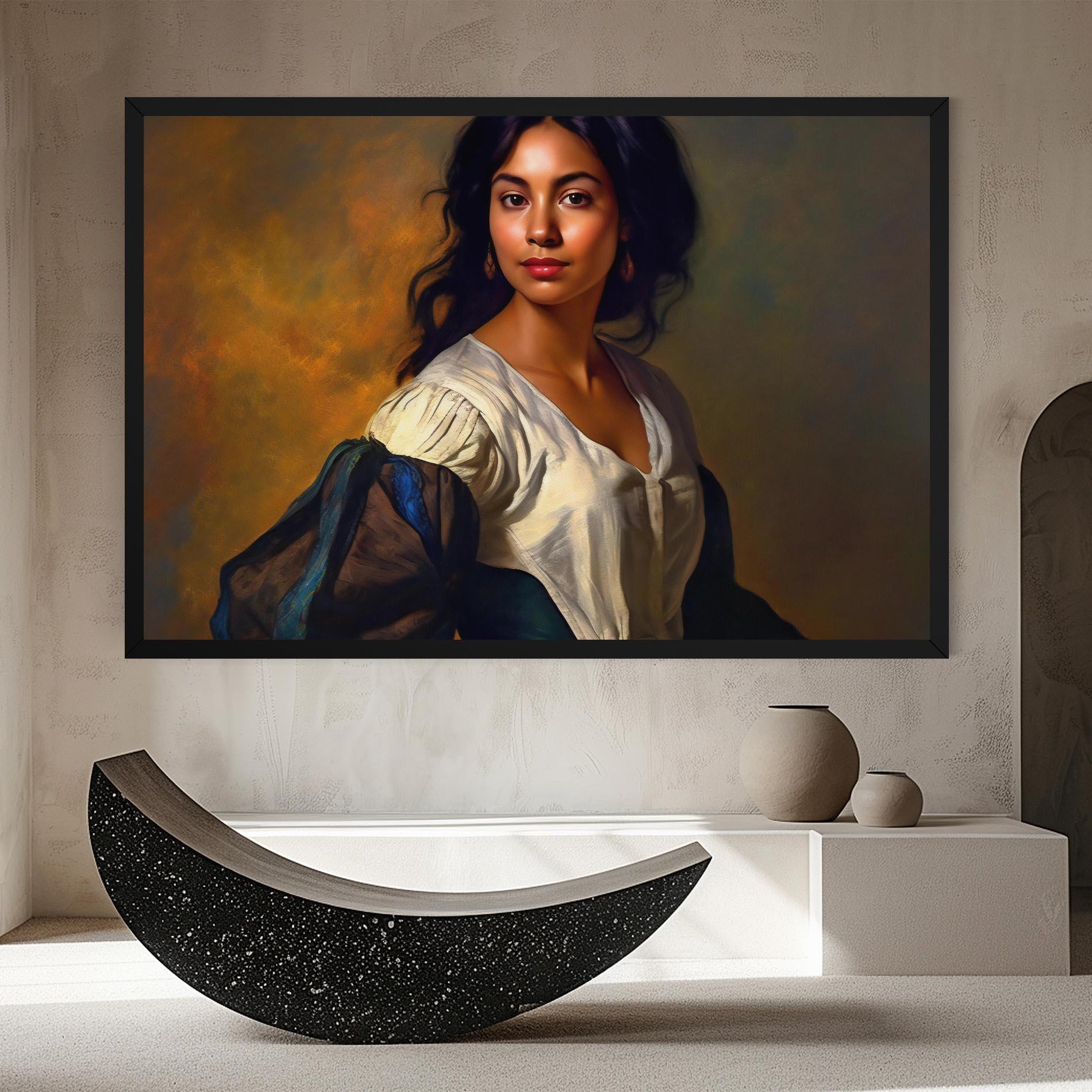 Vászonkép Beautiful Brunette Art mockup 8