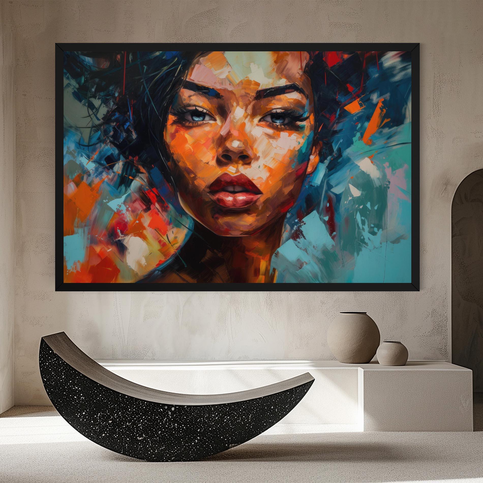 Vászonkép Intense Fiery Portrait mockup 8