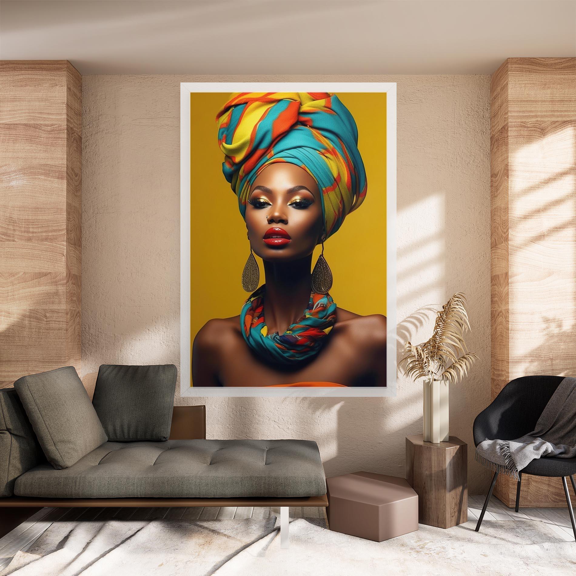 Vászonkép African Yellow Portrait mockup 8