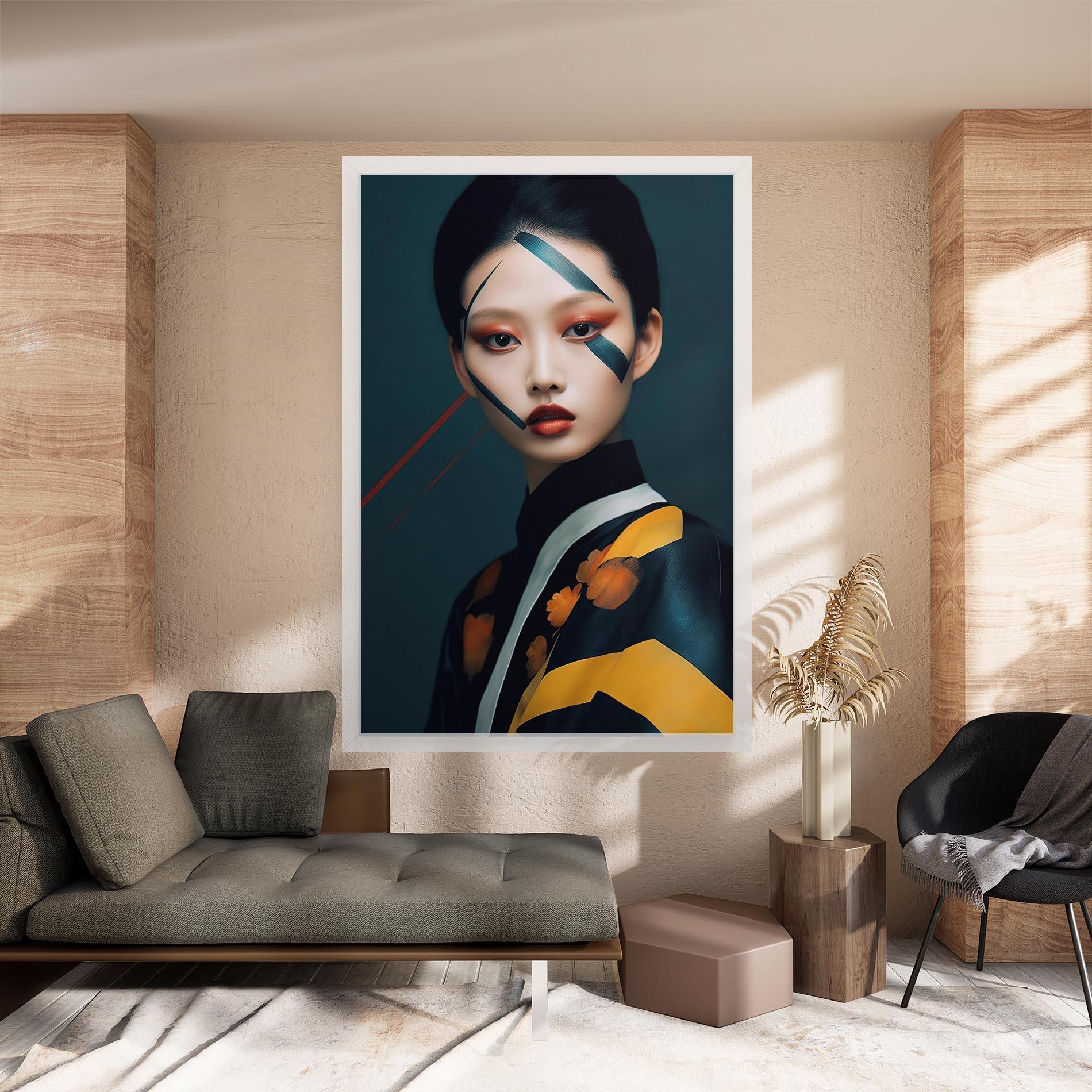 Vászonkép Asian Painted Woman mockup 8