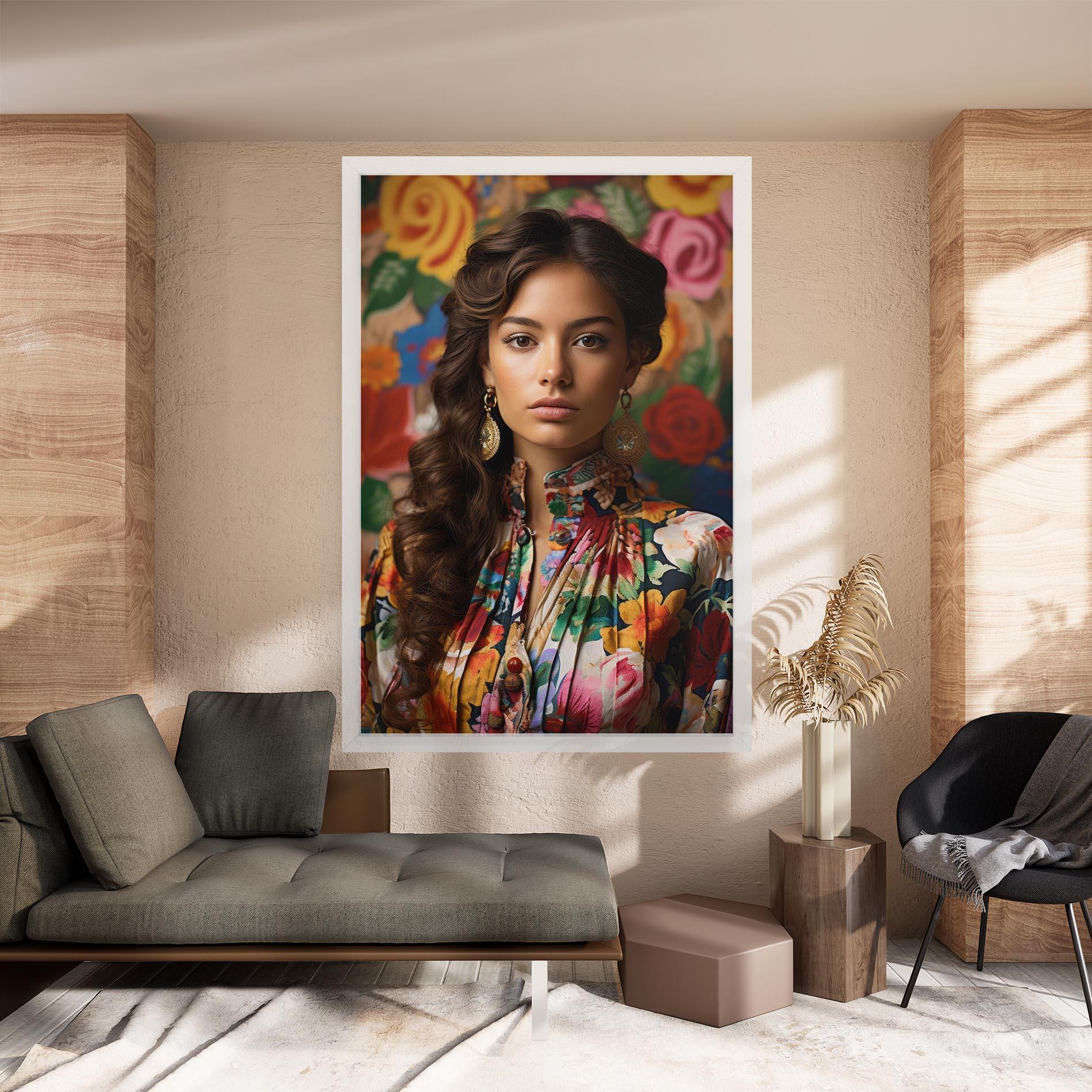 Vászonkép Floral Dress Long Hair mockup 8