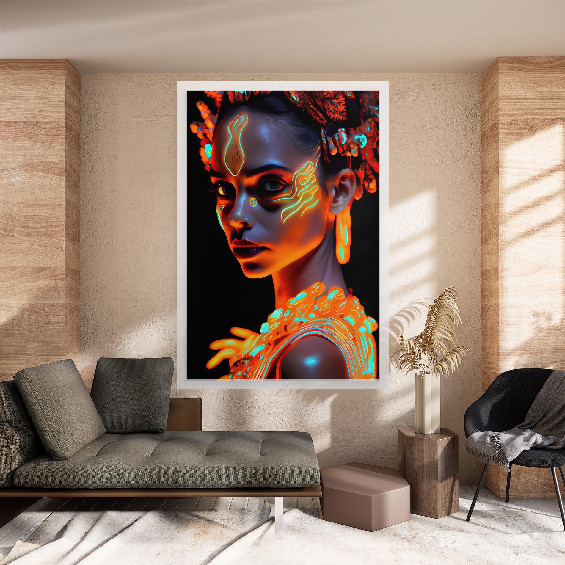 Vászonkép Glowing Face Paint mockup 8