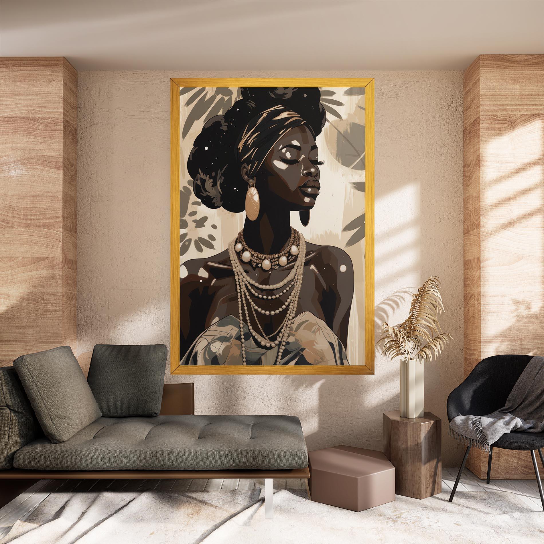 Vászonkép African Woman On Cream mockup 8
