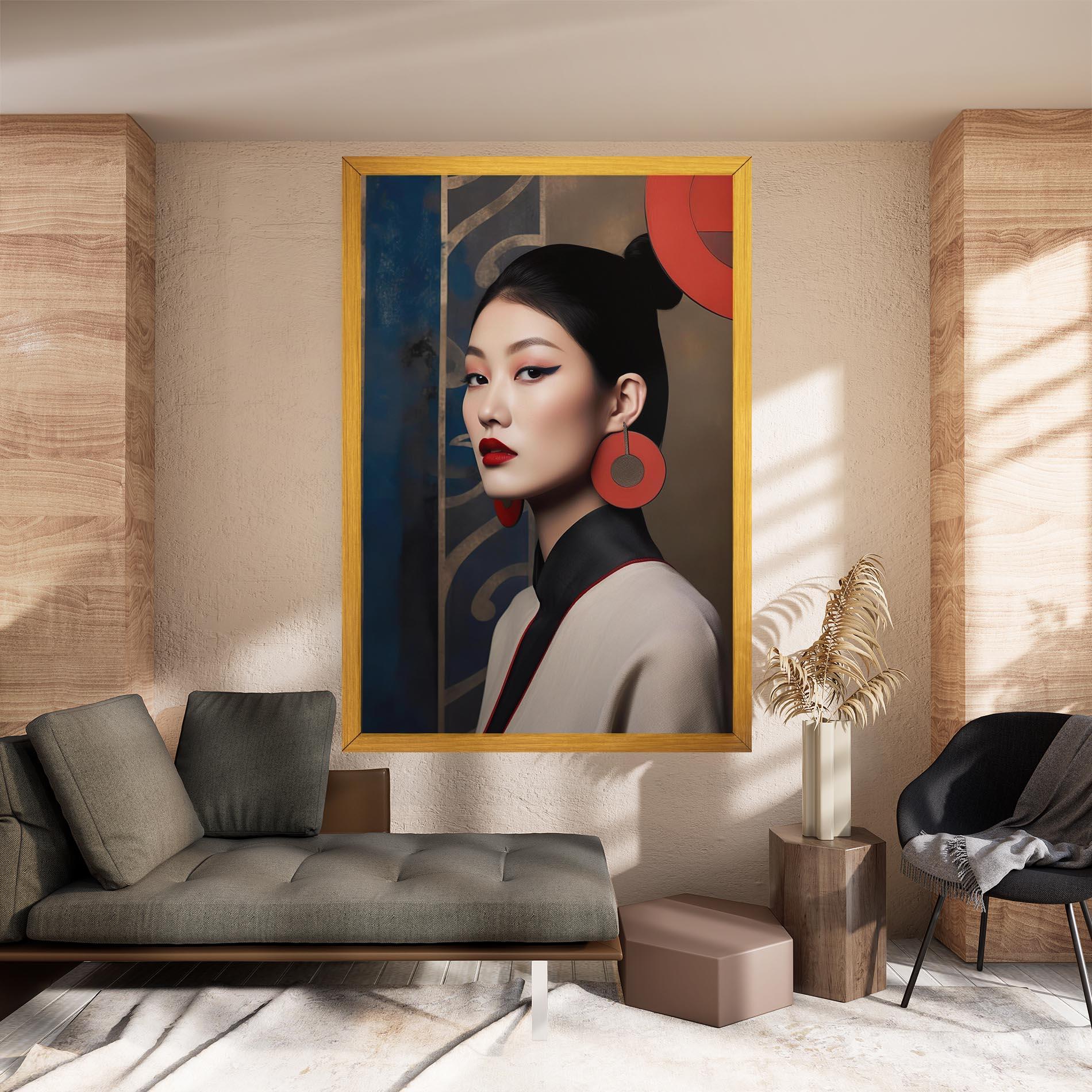 Vászonkép Asian Big Earrings mockup 8