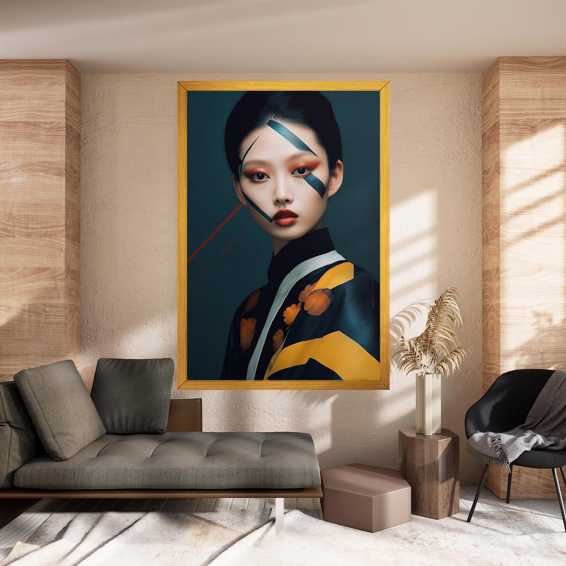 Vászonkép Asian Painted Woman mockup 8