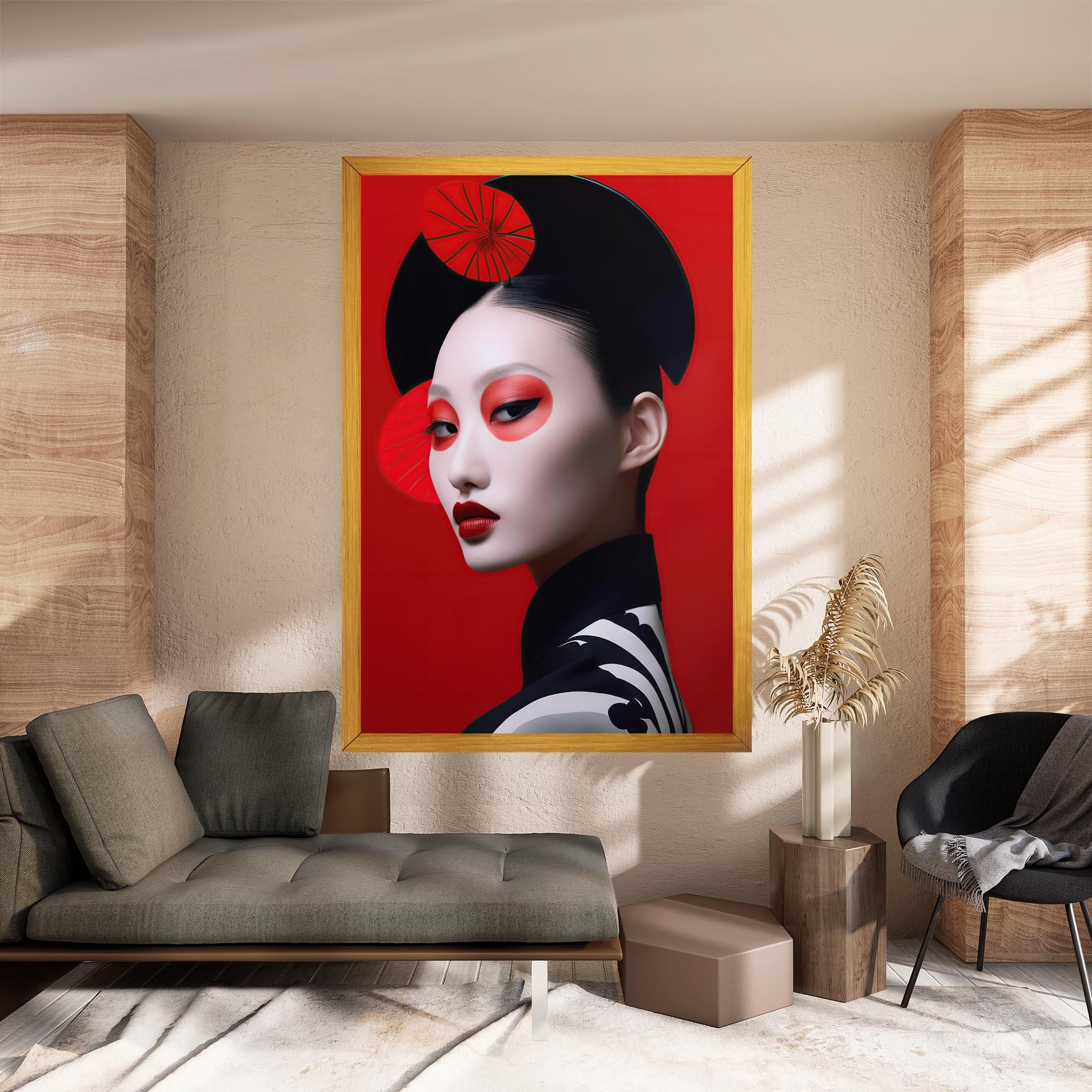 Vászonkép Asiatic Red Makeup mockup 8