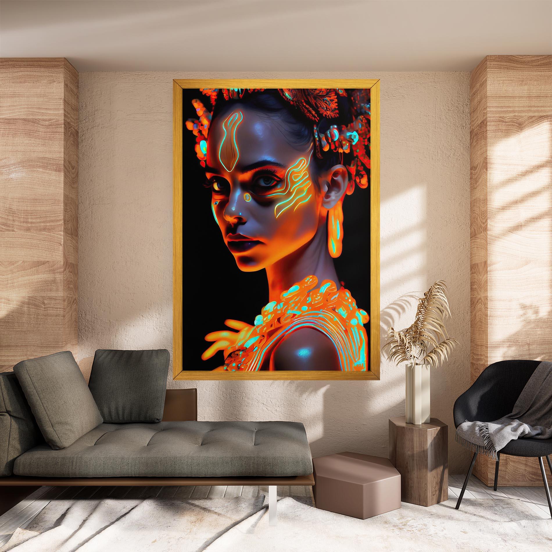 Vászonkép Glowing Face Paint mockup 8