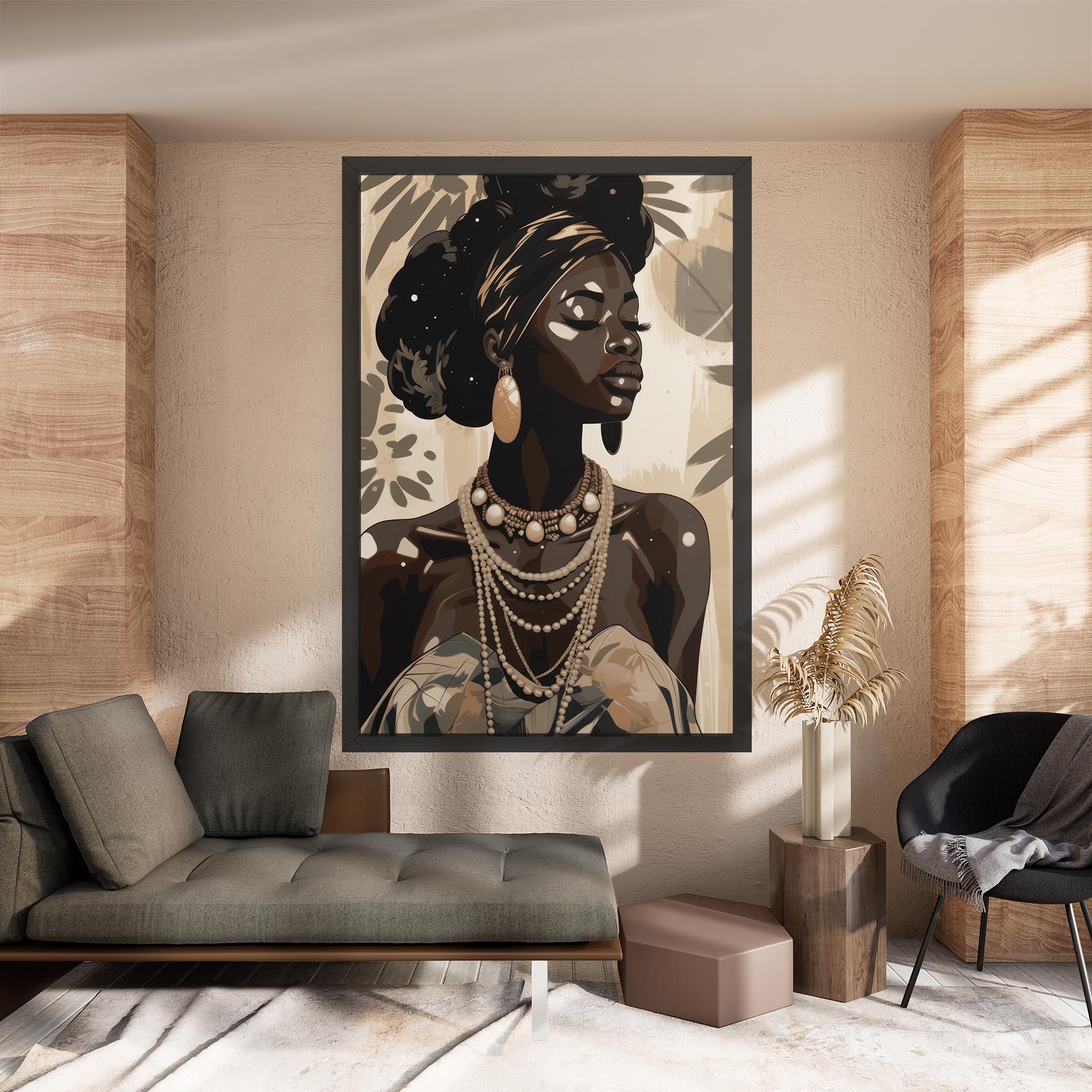 Vászonkép African Woman On Cream mockup 8