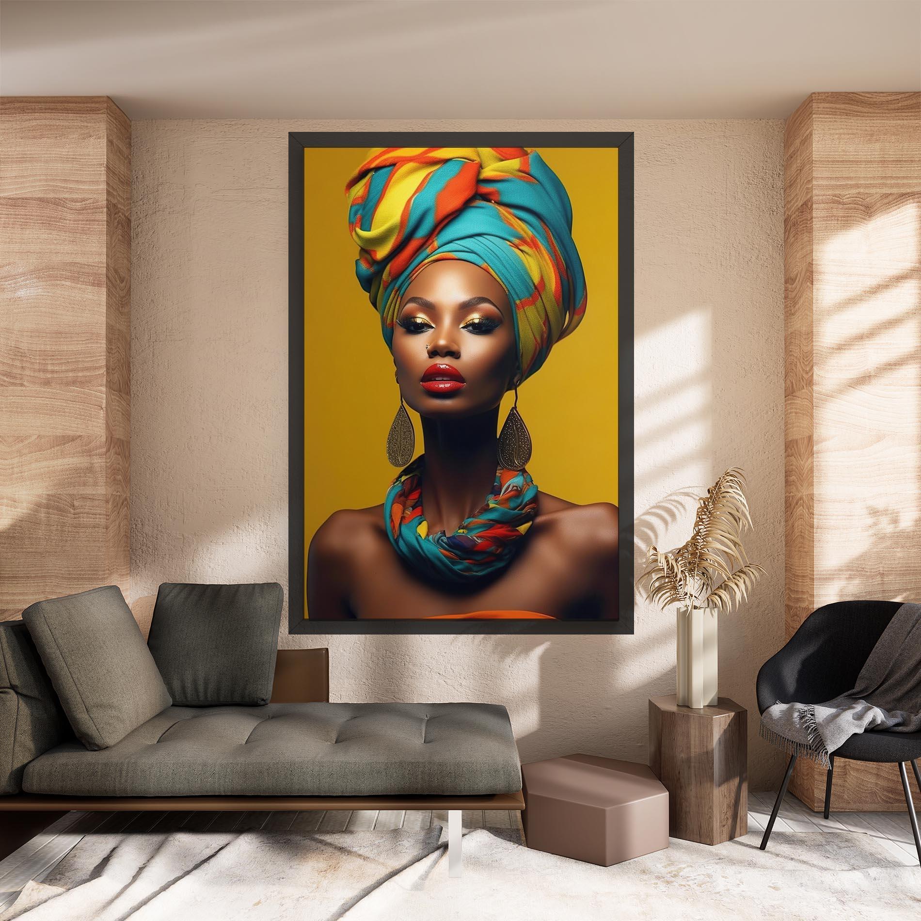 Vászonkép African Yellow Portrait mockup 8