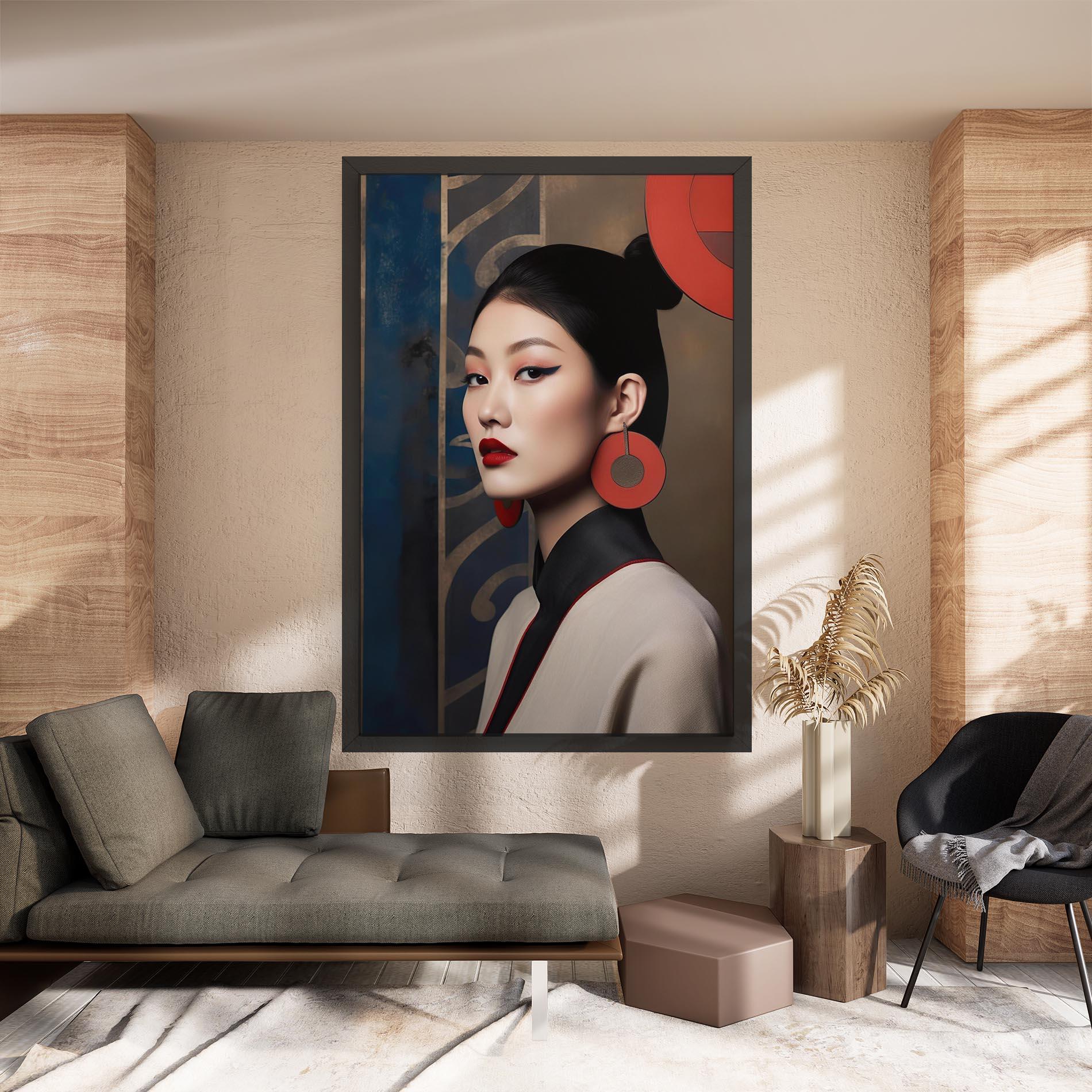 Vászonkép Asian Big Earrings mockup 8