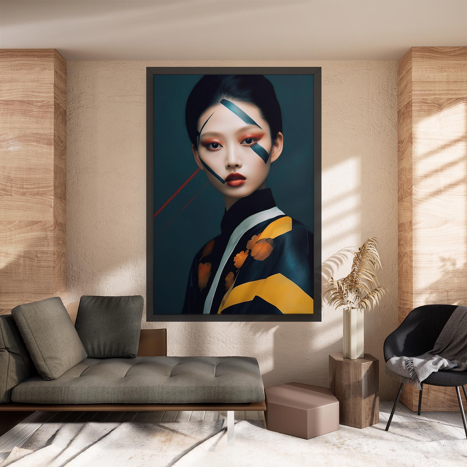 Vászonkép Asian Painted Woman mockup 8