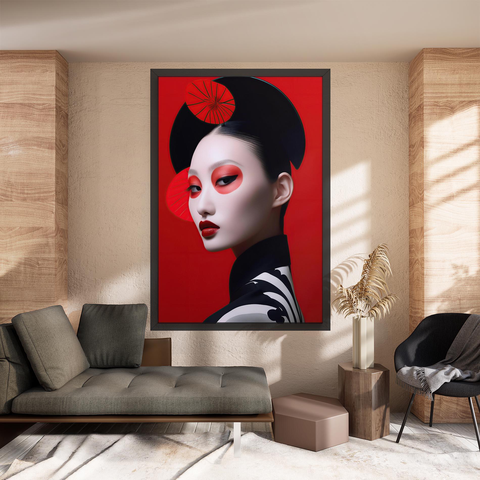 Vászonkép Asiatic Red Makeup mockup 8