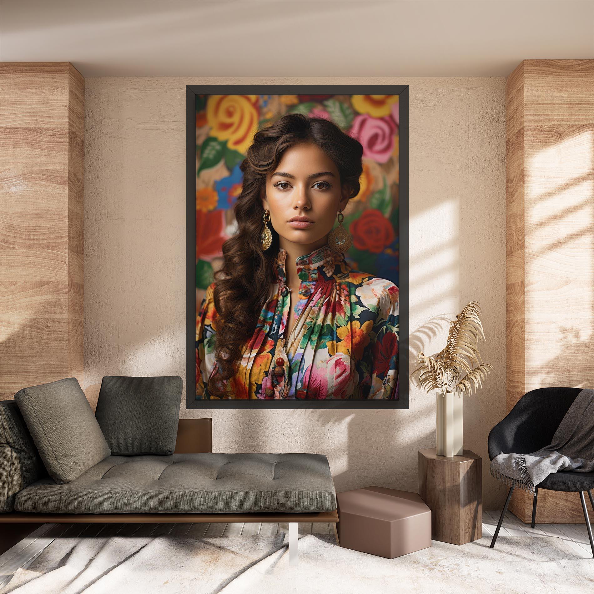 Vászonkép Floral Dress Long Hair mockup 8