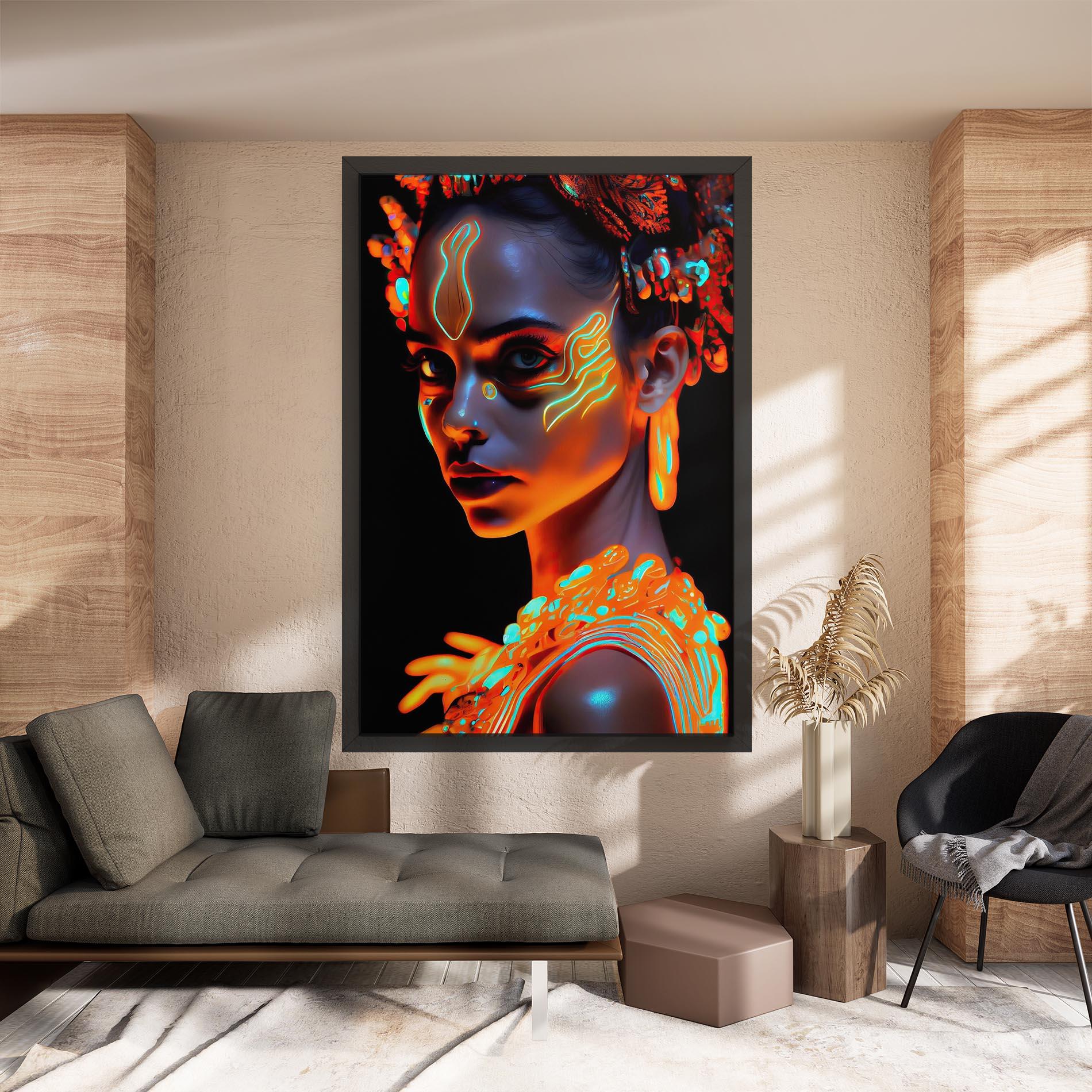 Vászonkép Glowing Face Paint mockup 8