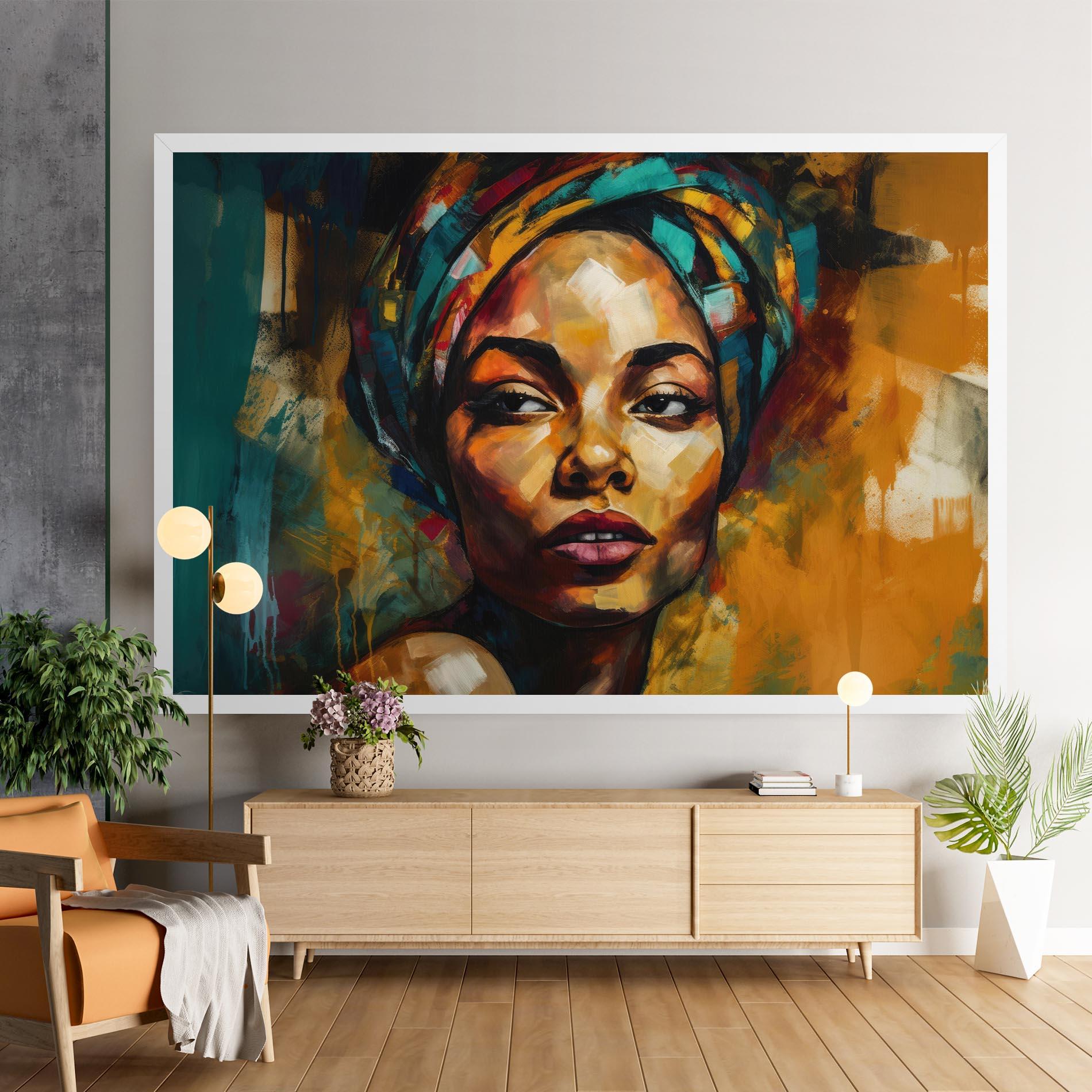 Vászonkép African Woman Looking mockup 9
