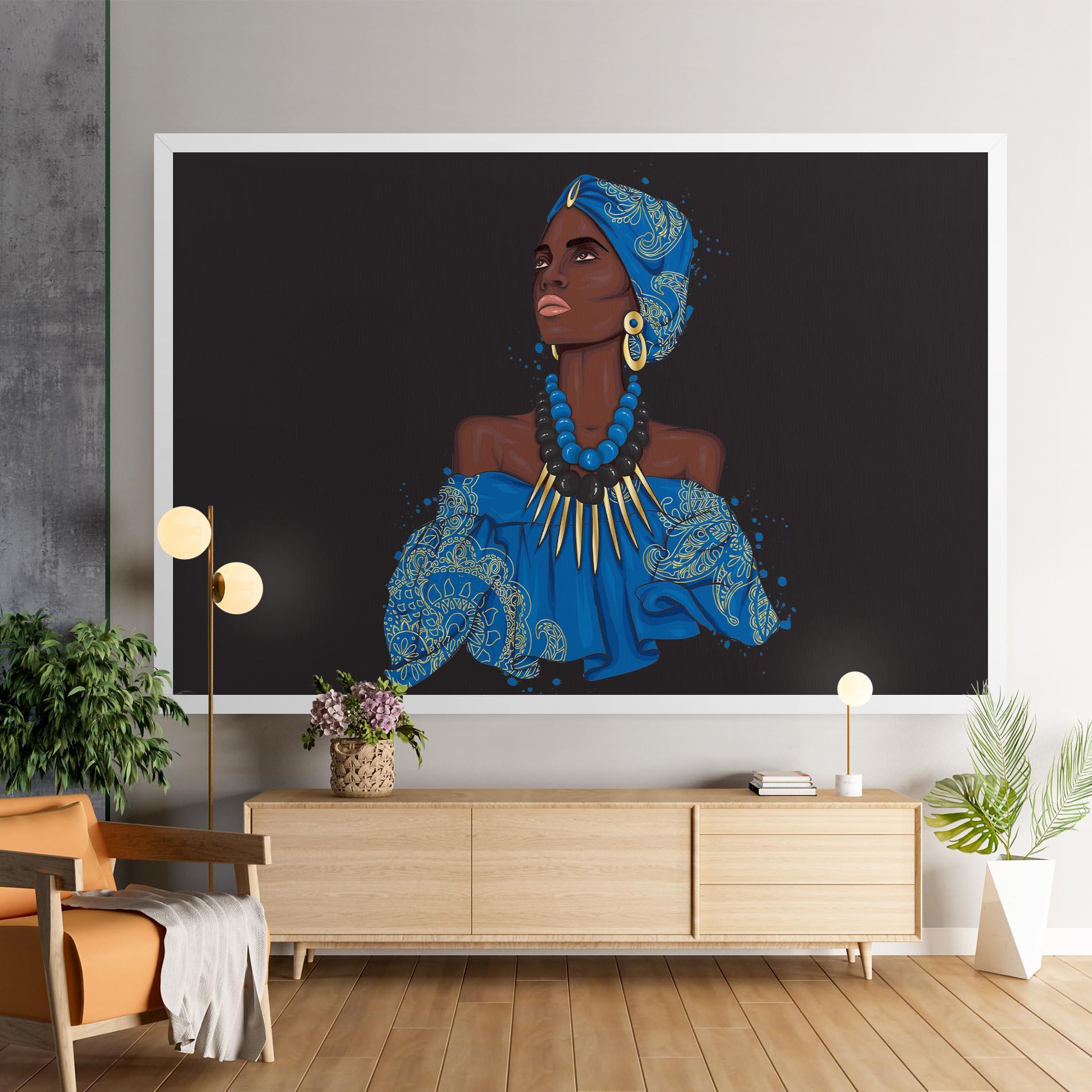 Vászonkép Blue African Outfit mockup 9
