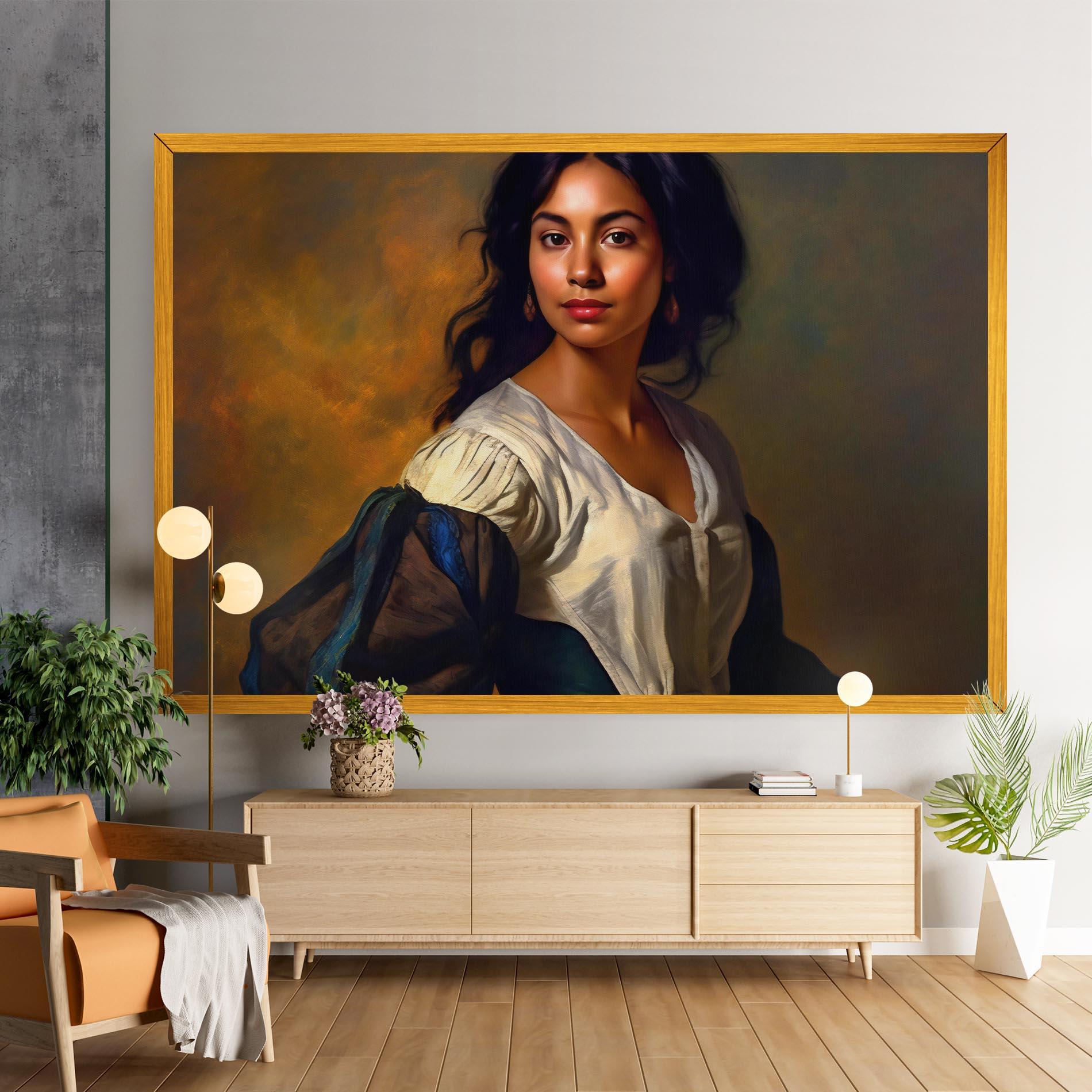 Vászonkép Beautiful Brunette Art mockup 9
