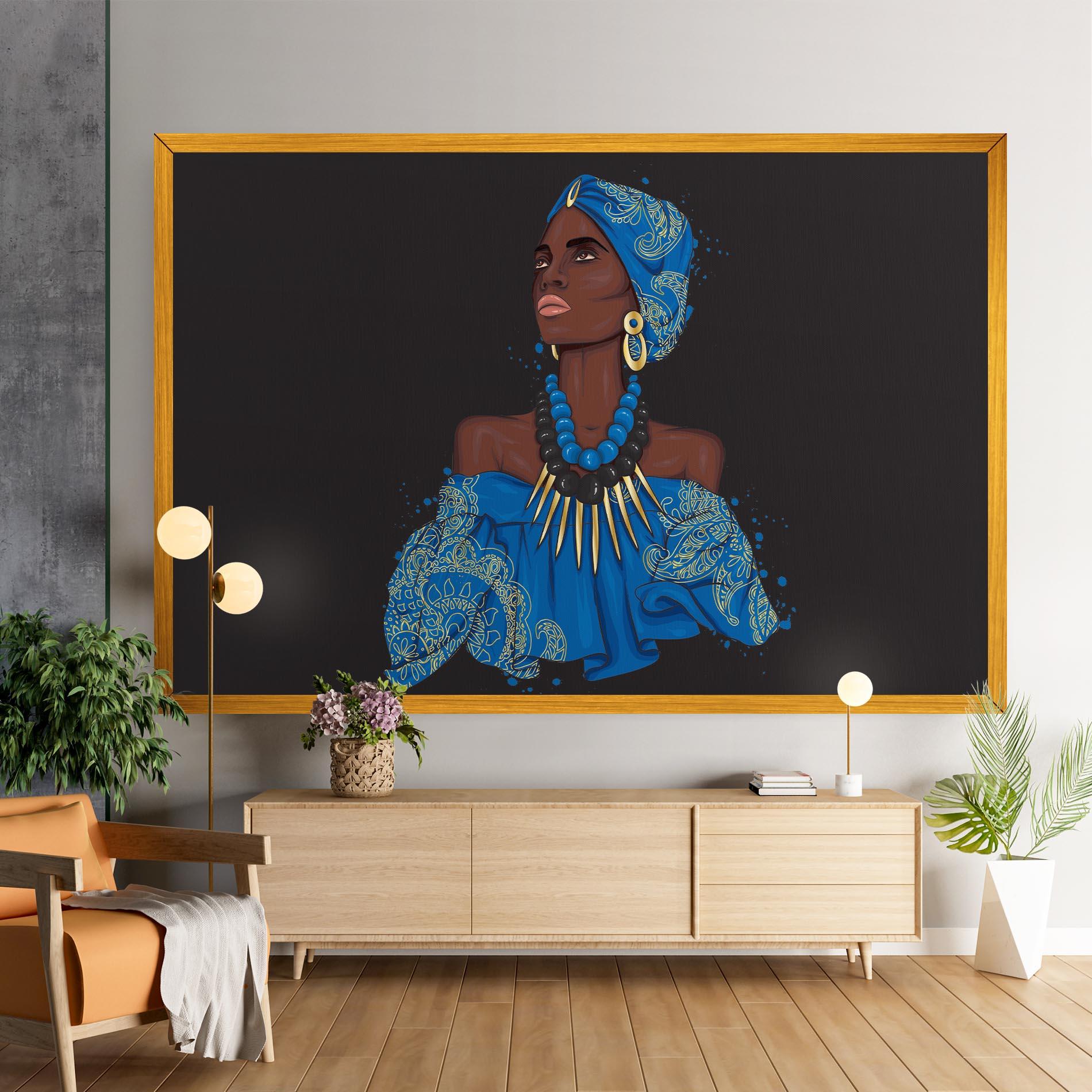 Vászonkép Blue African Outfit mockup 9
