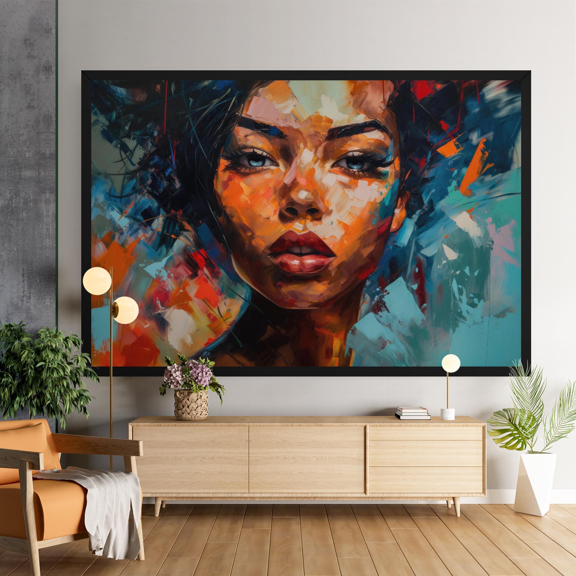 Vászonkép Intense Fiery Portrait mockup 9