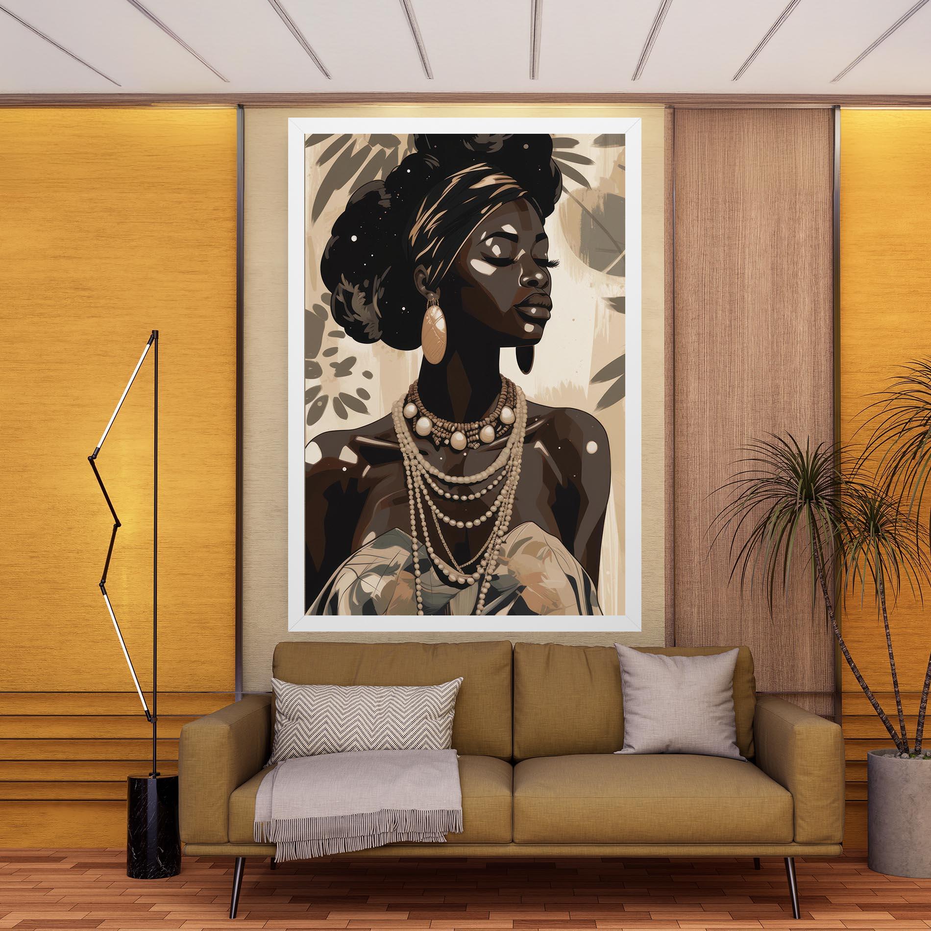 Vászonkép African Woman On Cream mockup 9