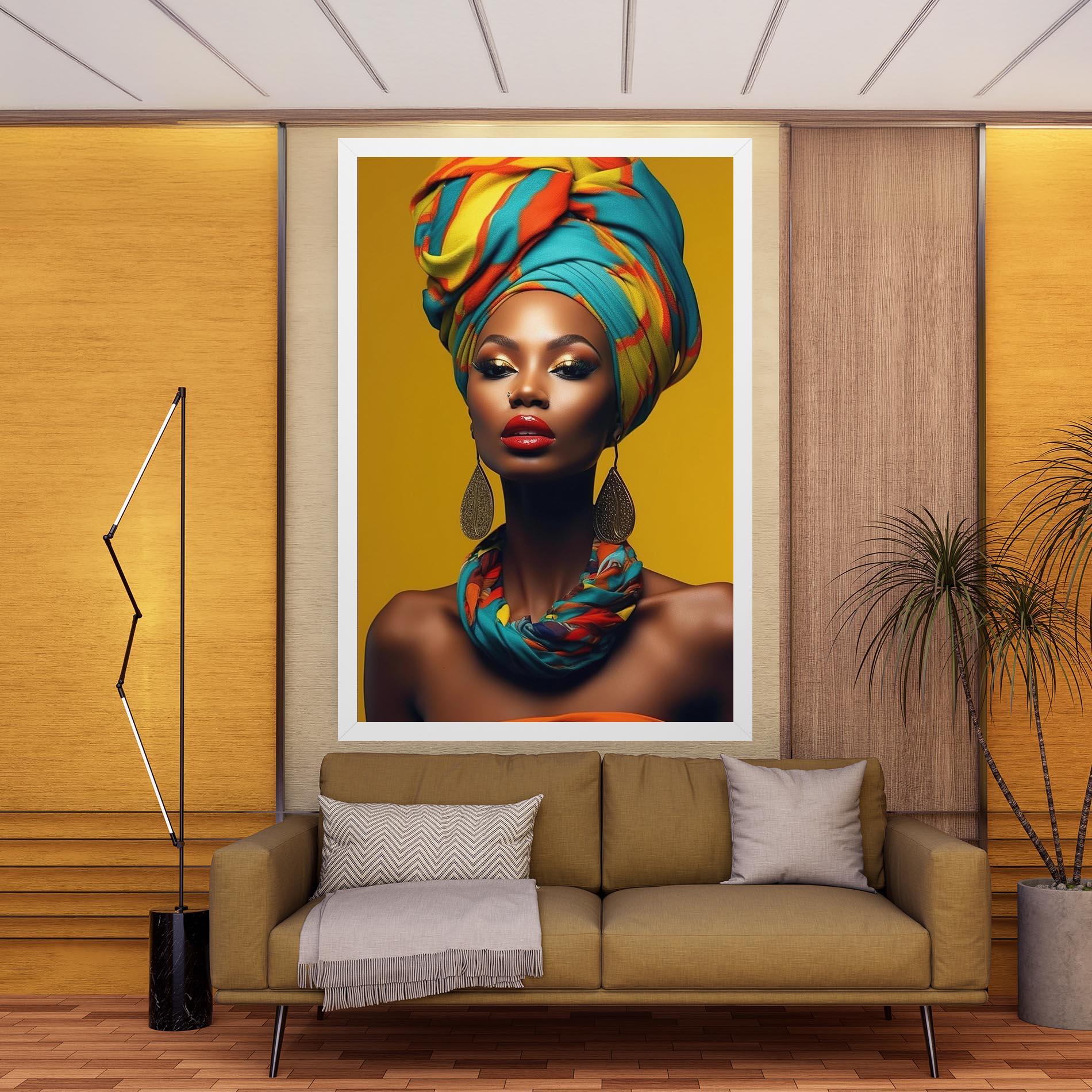Vászonkép African Yellow Portrait mockup 9