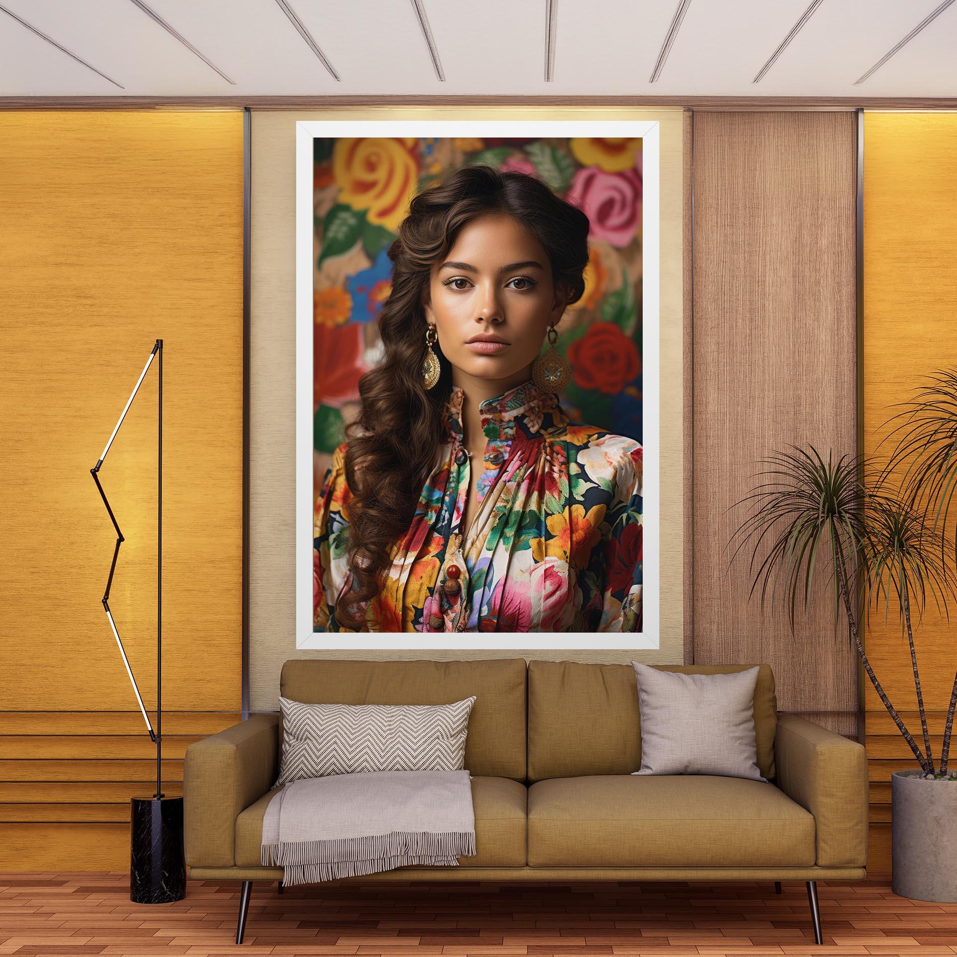 Vászonkép Floral Dress Long Hair mockup 9