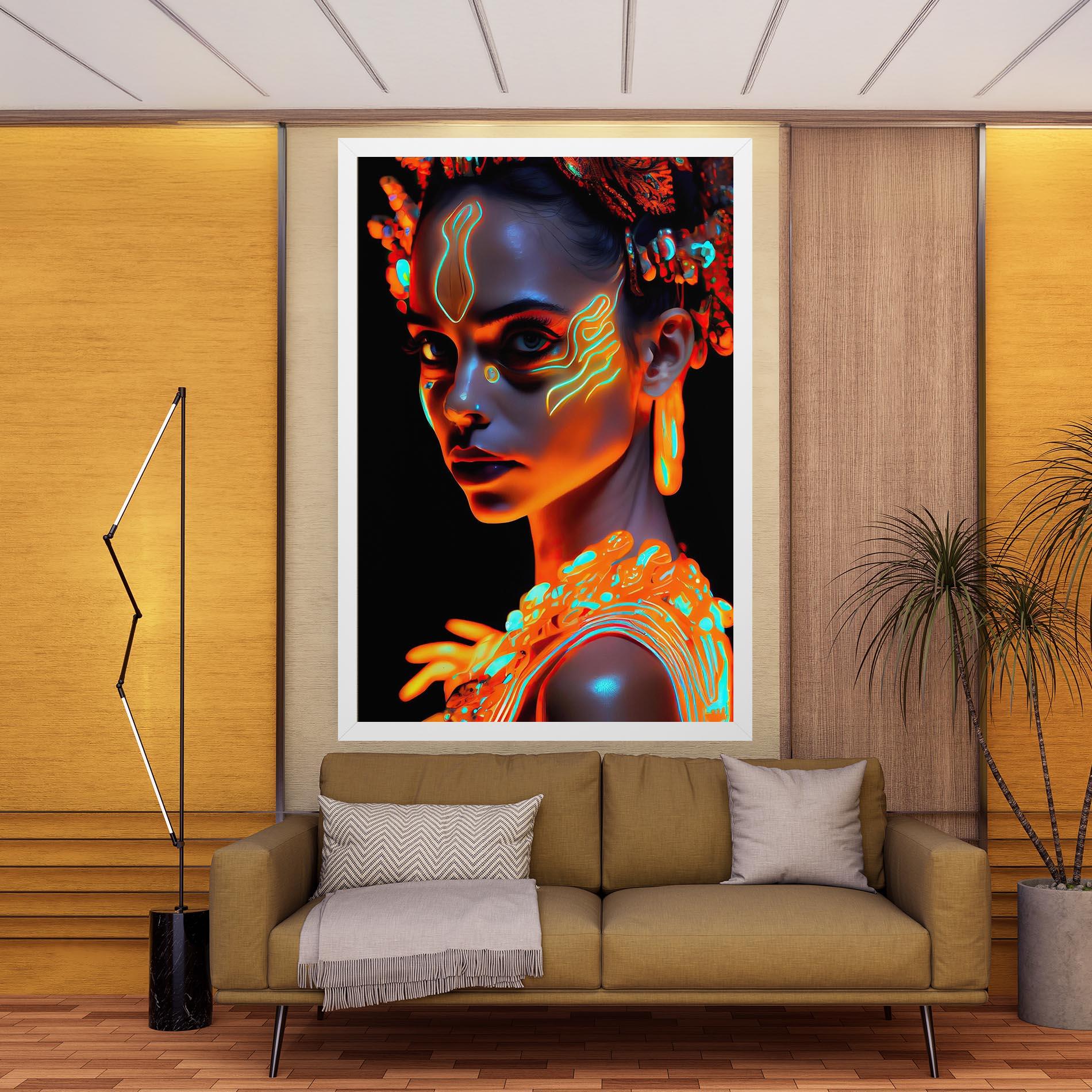 Vászonkép Glowing Face Paint mockup 9