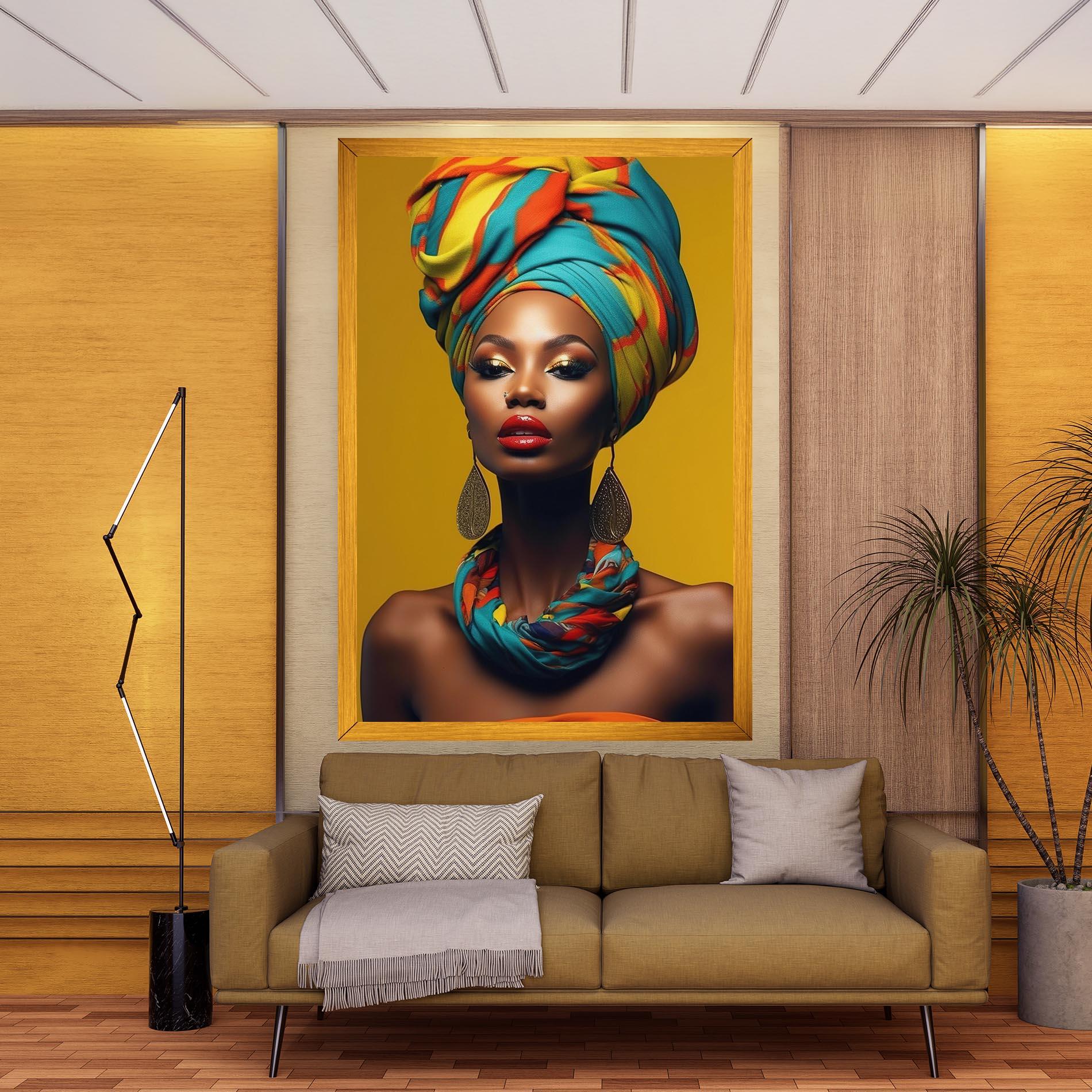 Vászonkép African Yellow Portrait mockup 9