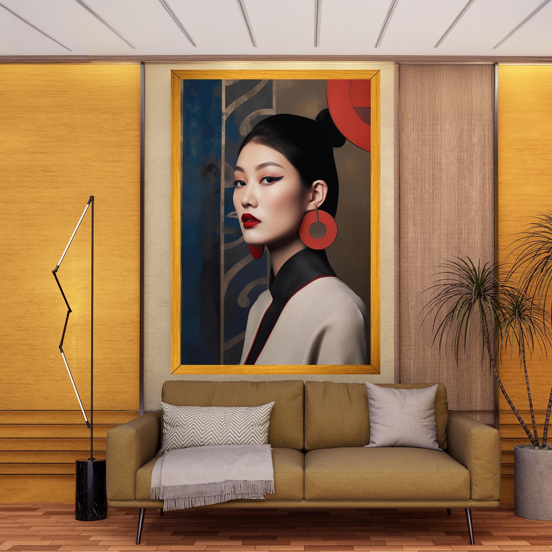 Vászonkép Asian Big Earrings mockup 9