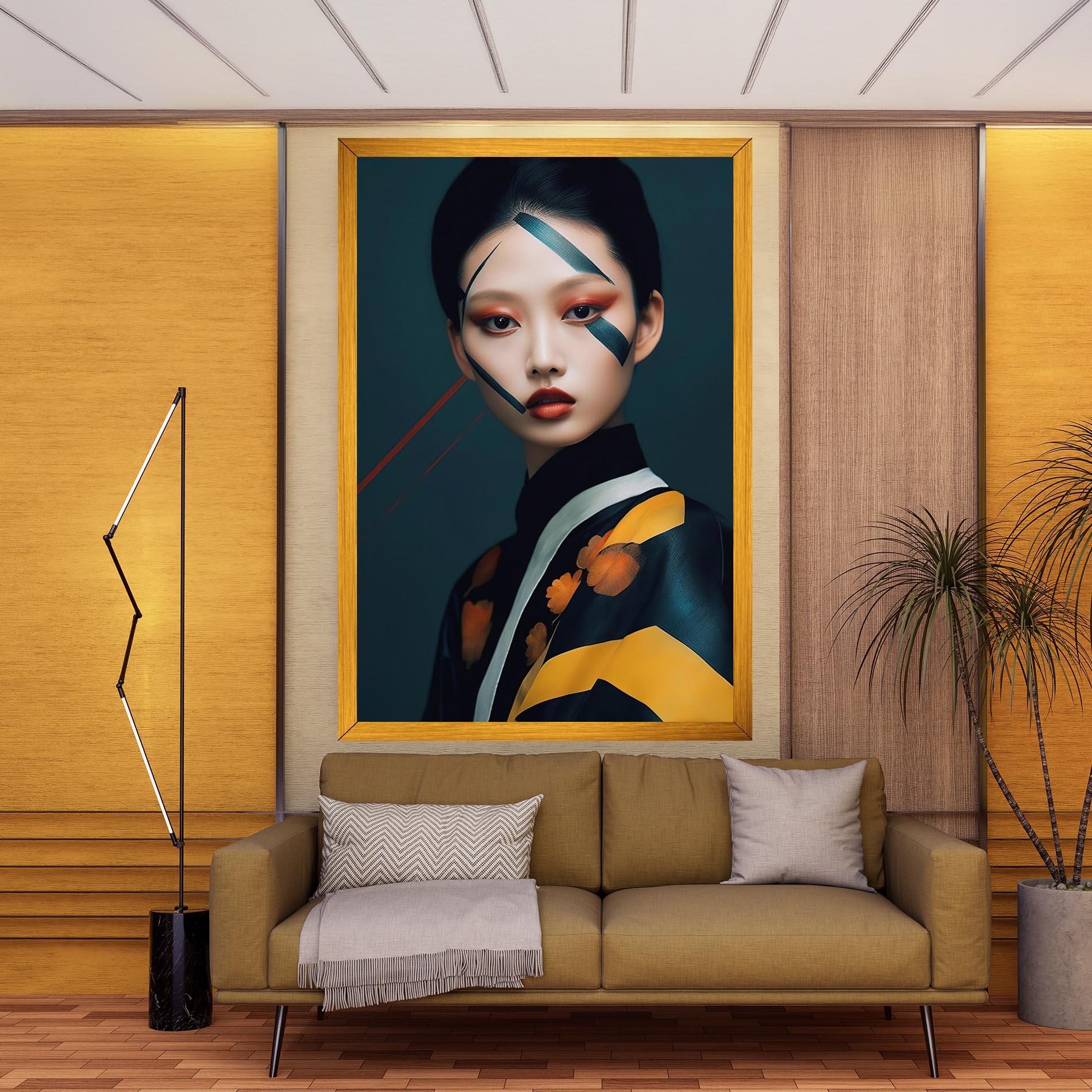Vászonkép Asian Painted Woman mockup 9