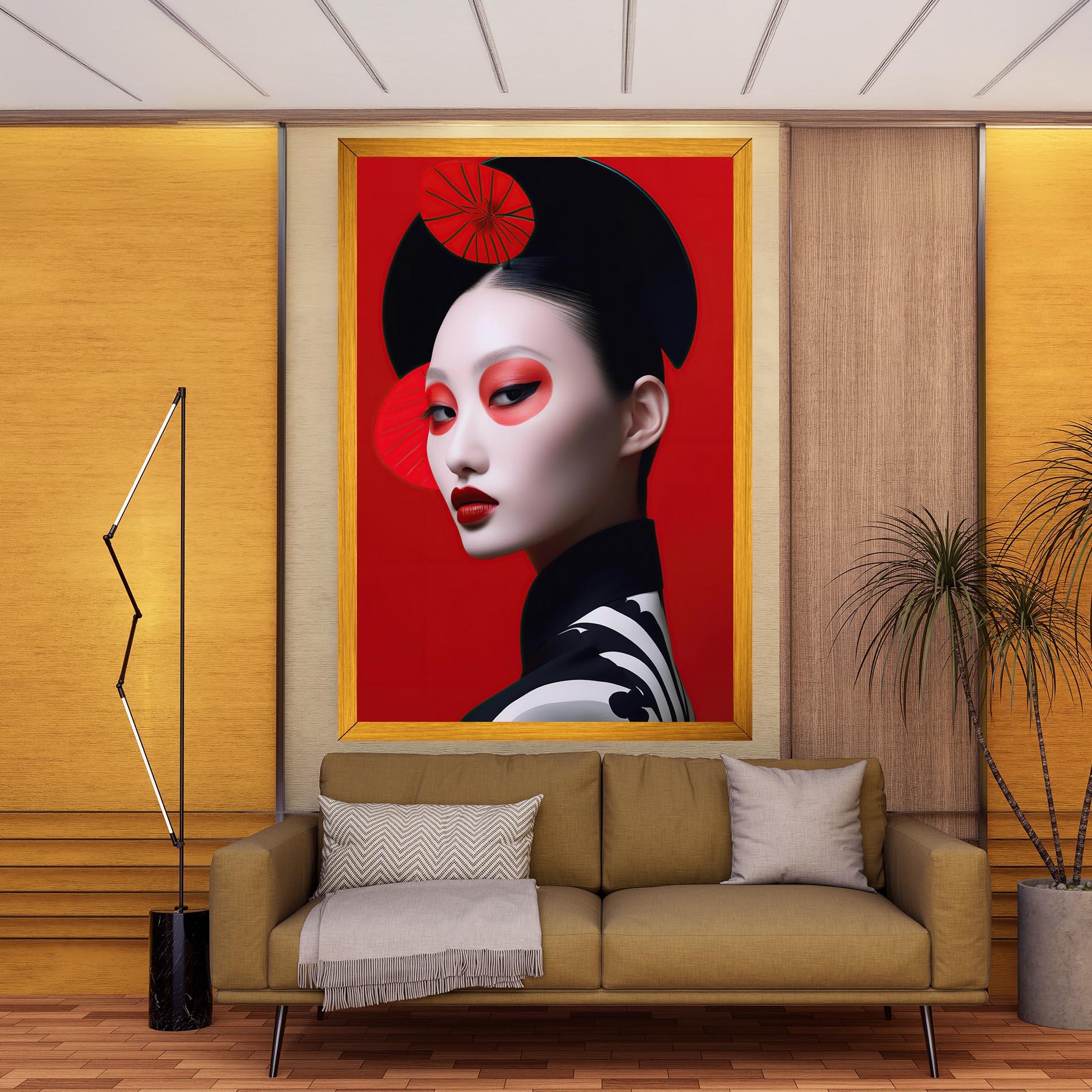 Vászonkép Asiatic Red Makeup mockup 9