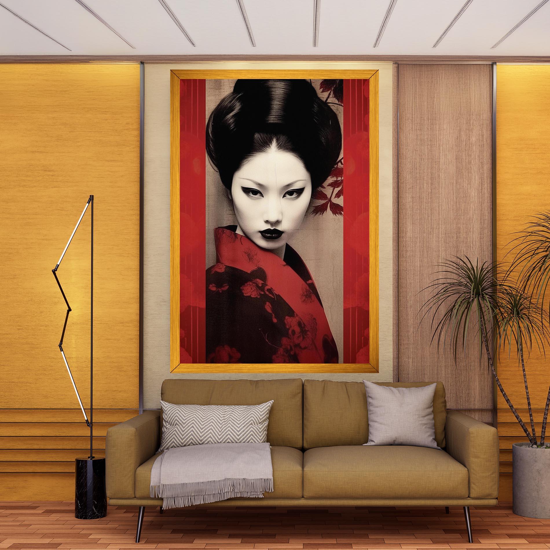 Vászonkép Black Asiatic Makeup mockup 9