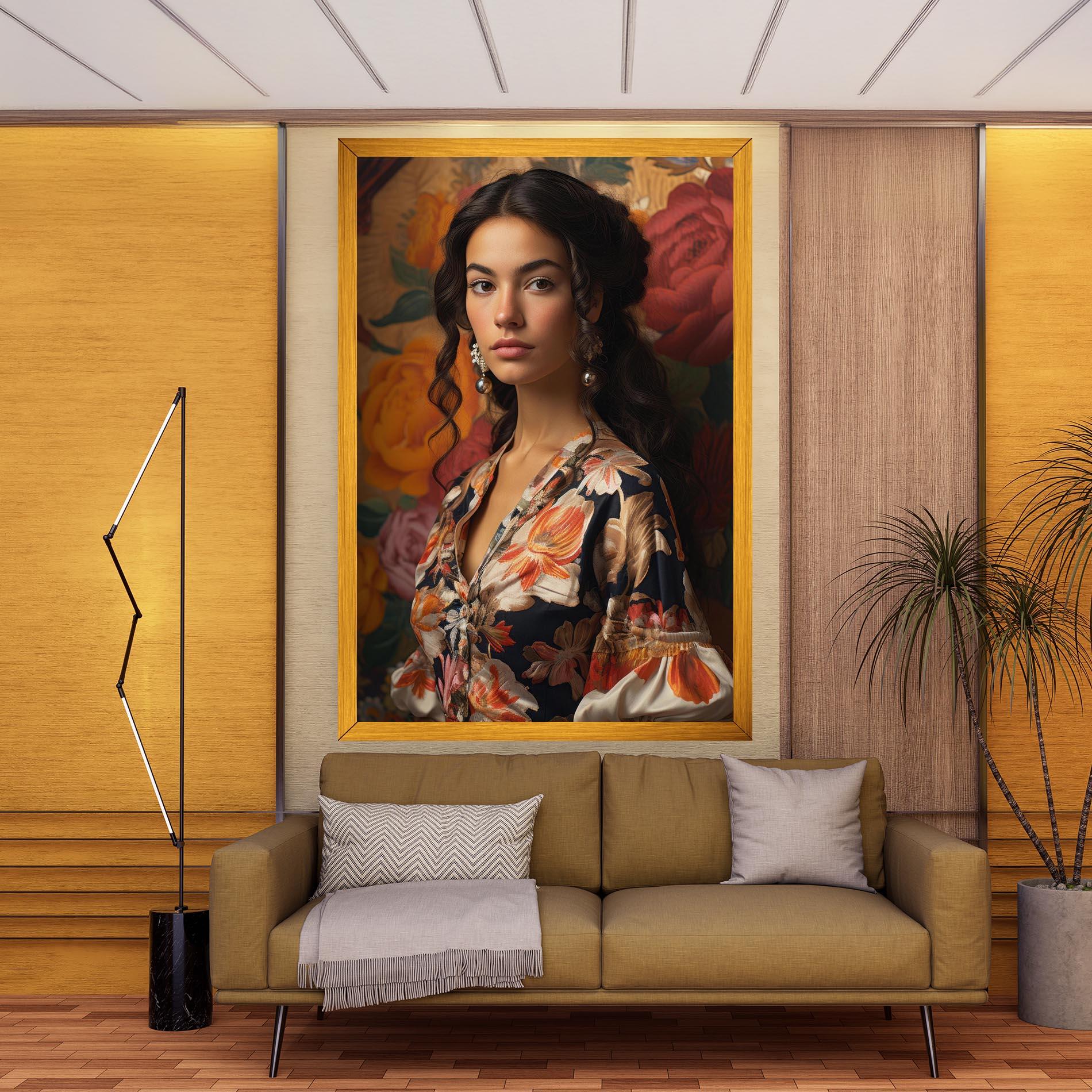 Vászonkép Floral Dress Lady mockup 9