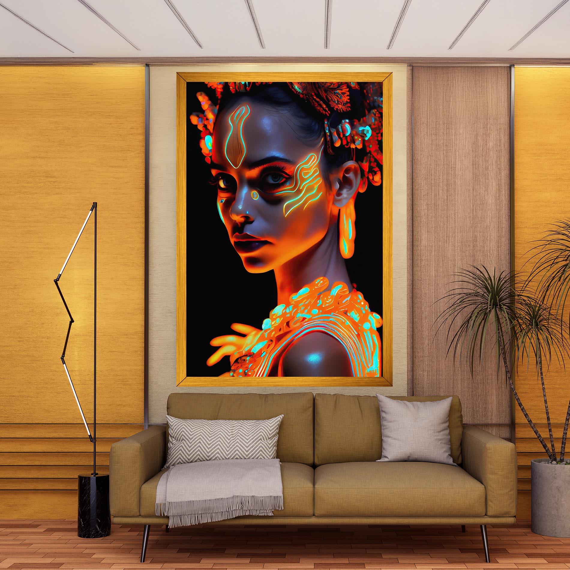 Vászonkép Glowing Face Paint mockup 9