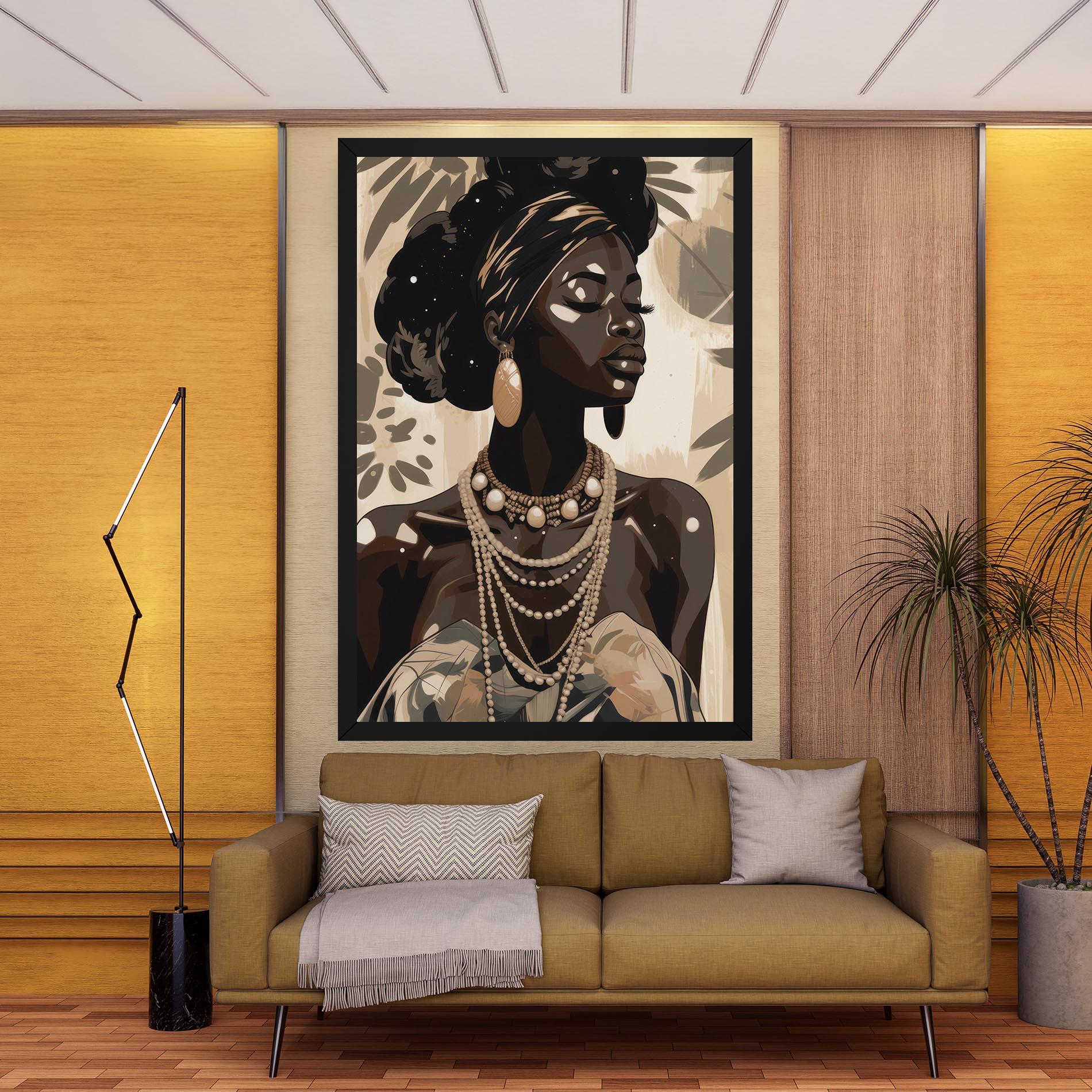 Vászonkép African Woman On Cream mockup 9