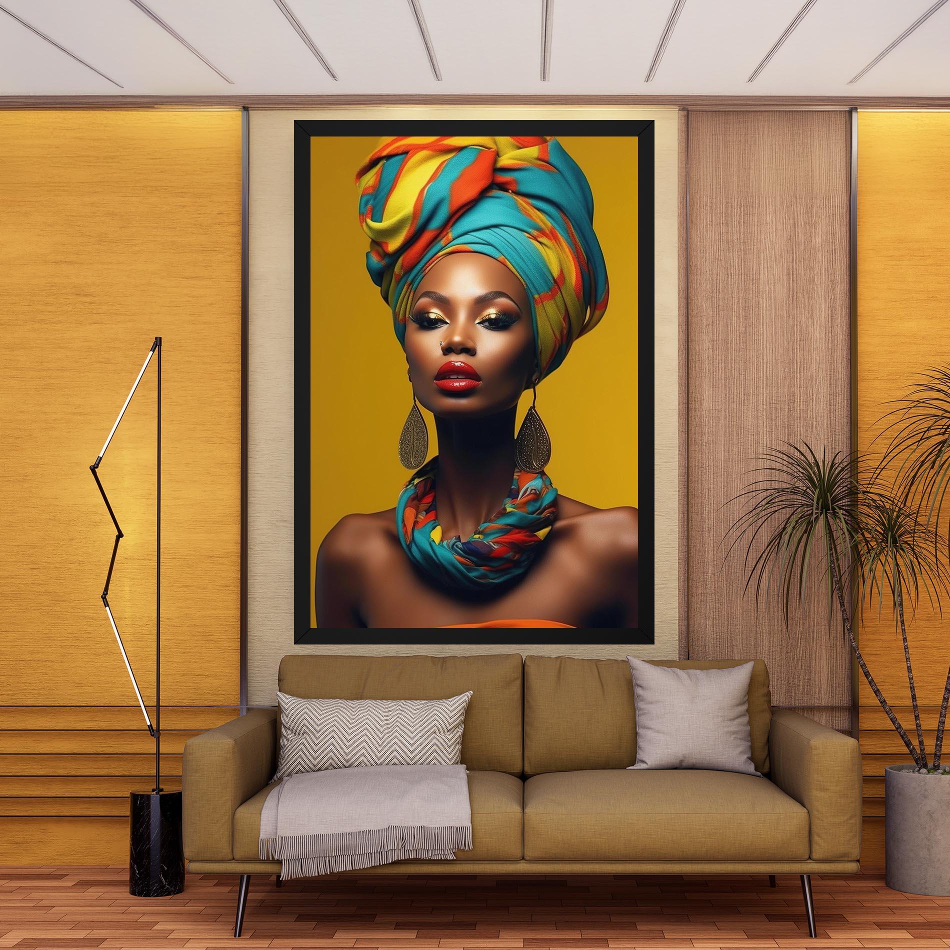 Vászonkép African Yellow Portrait mockup 9