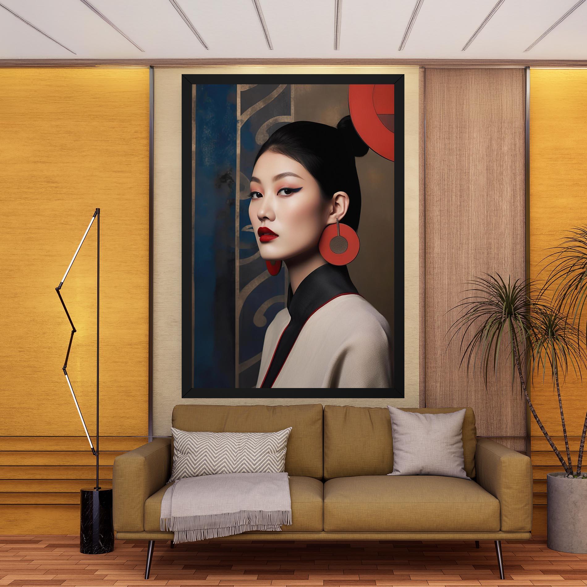 Vászonkép Asian Big Earrings mockup 9