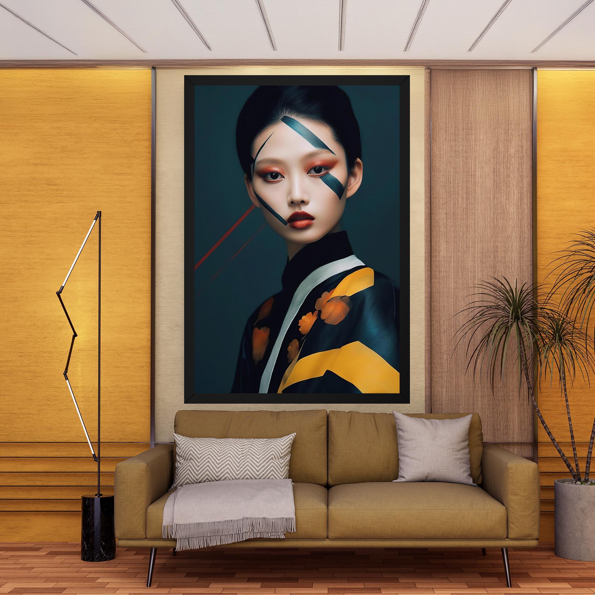 Vászonkép Asian Painted Woman mockup 9
