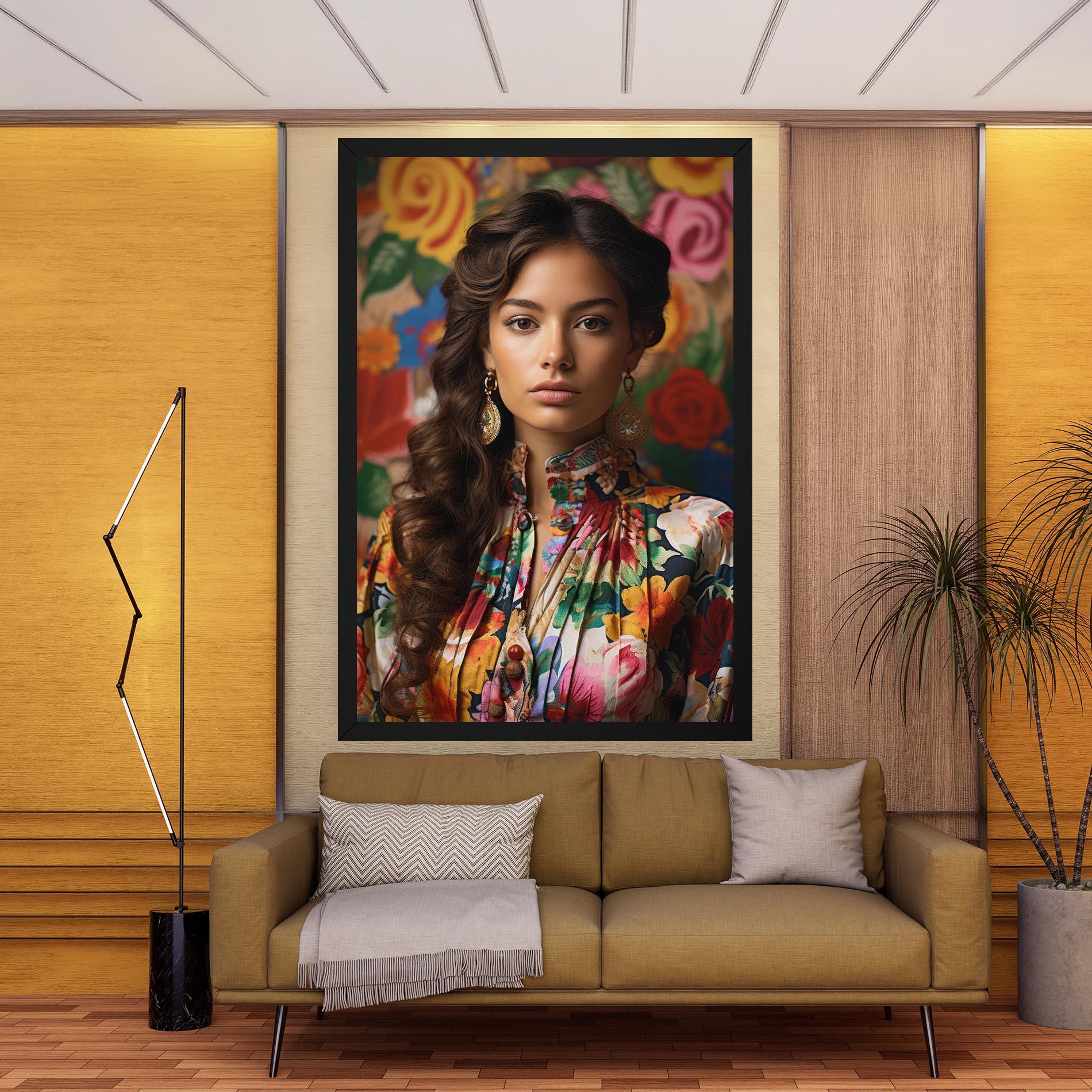 Vászonkép Floral Dress Long Hair mockup 9