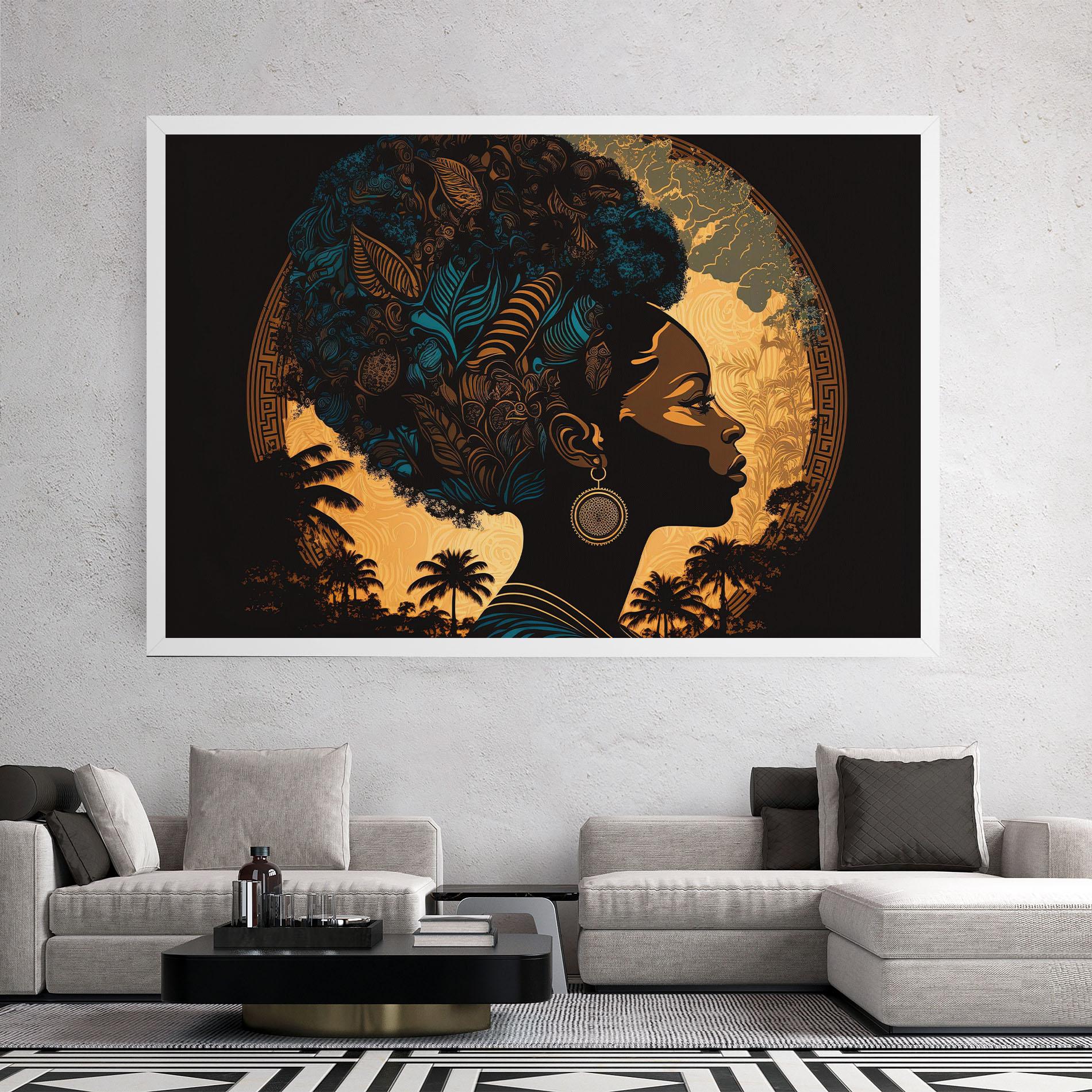 Vászonkép African Profile Woman mockup 2