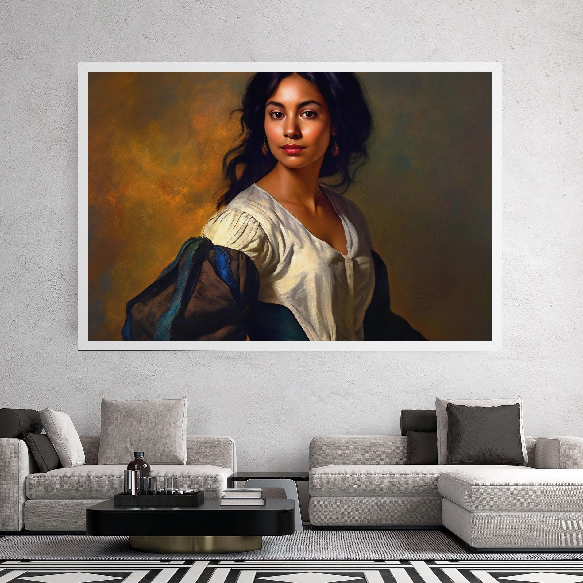 Vászonkép Beautiful Brunette Art mockup 2