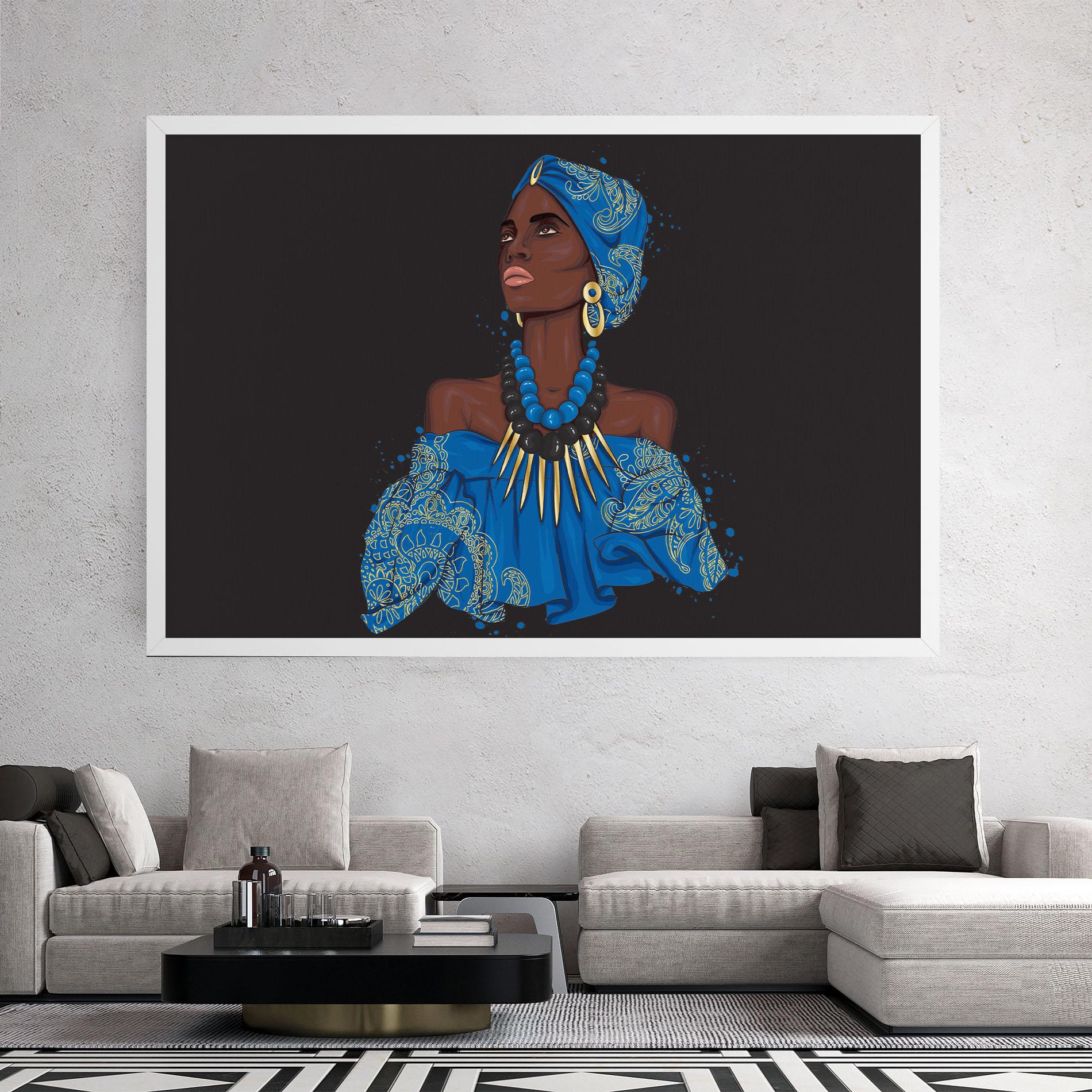 Vászonkép Blue African Outfit mockup 2